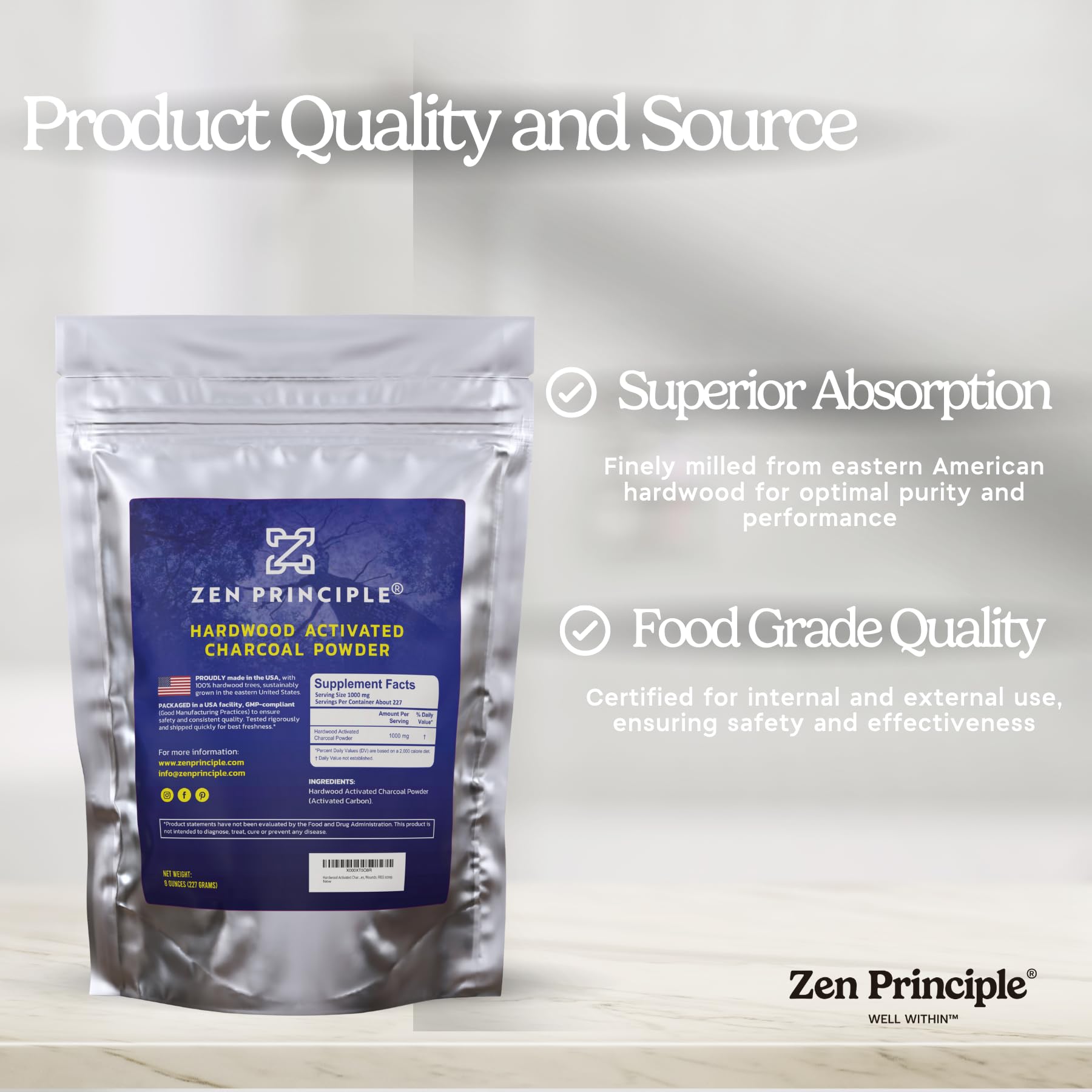 Charcoal powder for skin care and clear skin