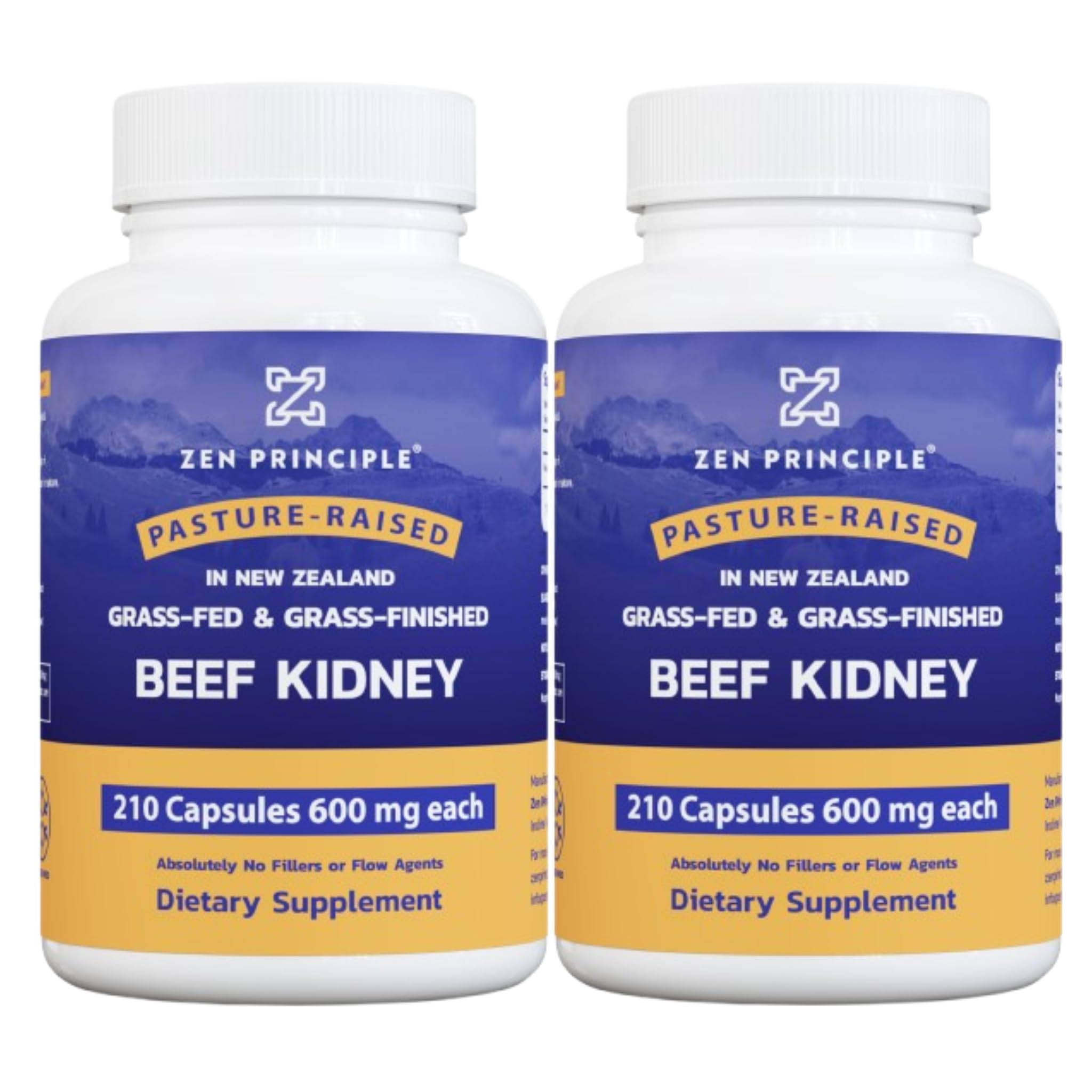 Zen Principle Grass-Fed Beef Kidney Capsules bottle with 420 capsules