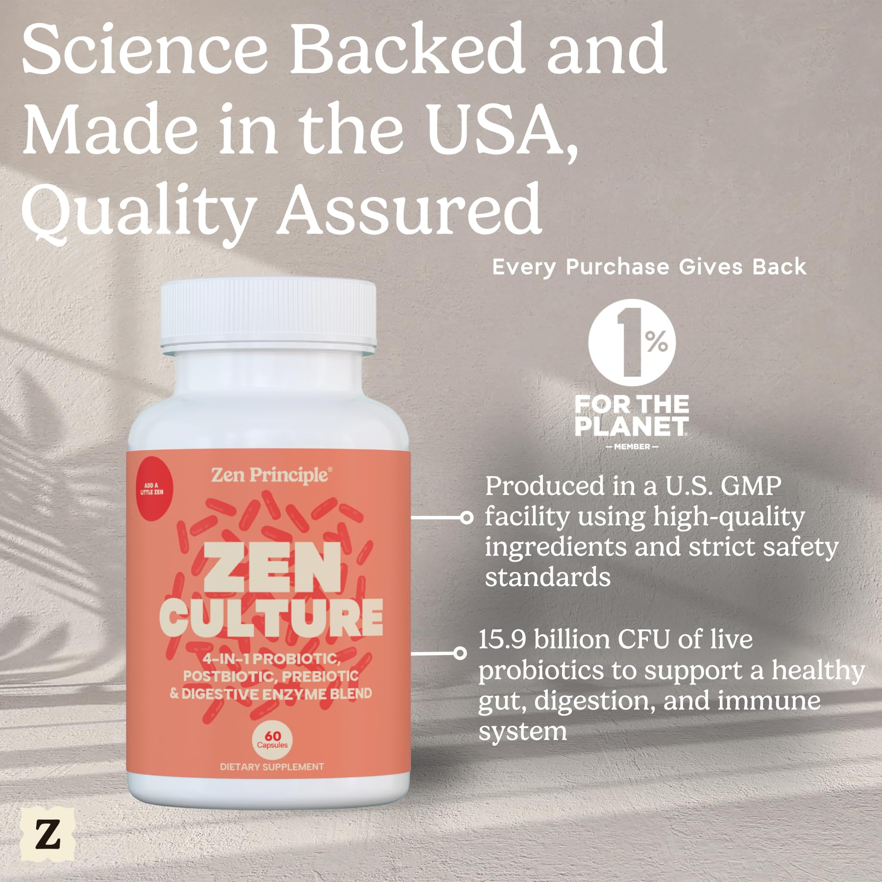 Bottle of Zen Principle Zenculture 120 capsules