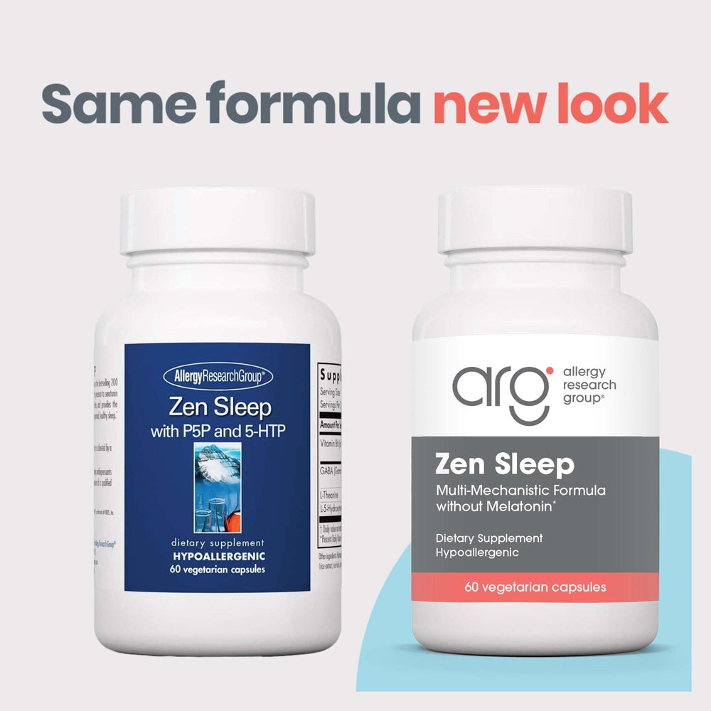 Close-up of Zen Sleep ingredients list showing GABA and L-Theanine