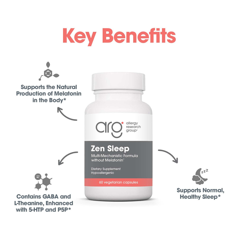 Nutritional information graphic for Zen Sleep showing essential minerals