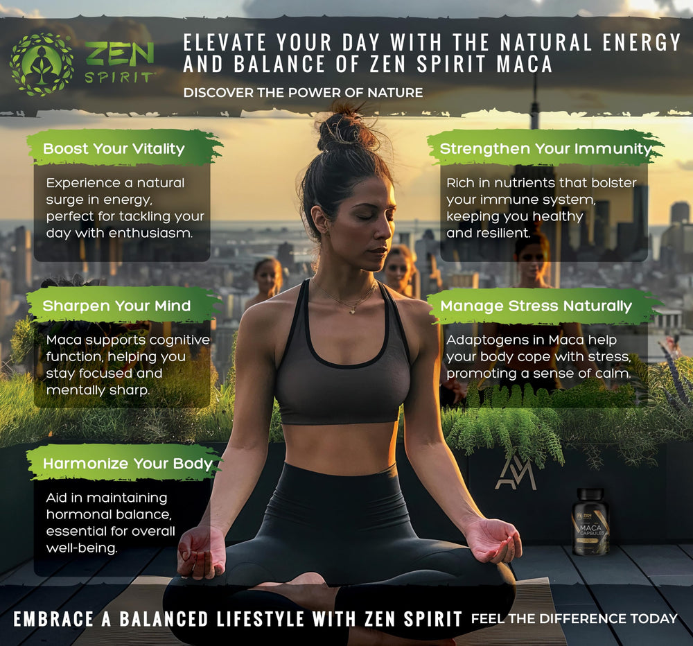 Back view of Zen Spirit Maca Root Powder Organic 8oz bag with label