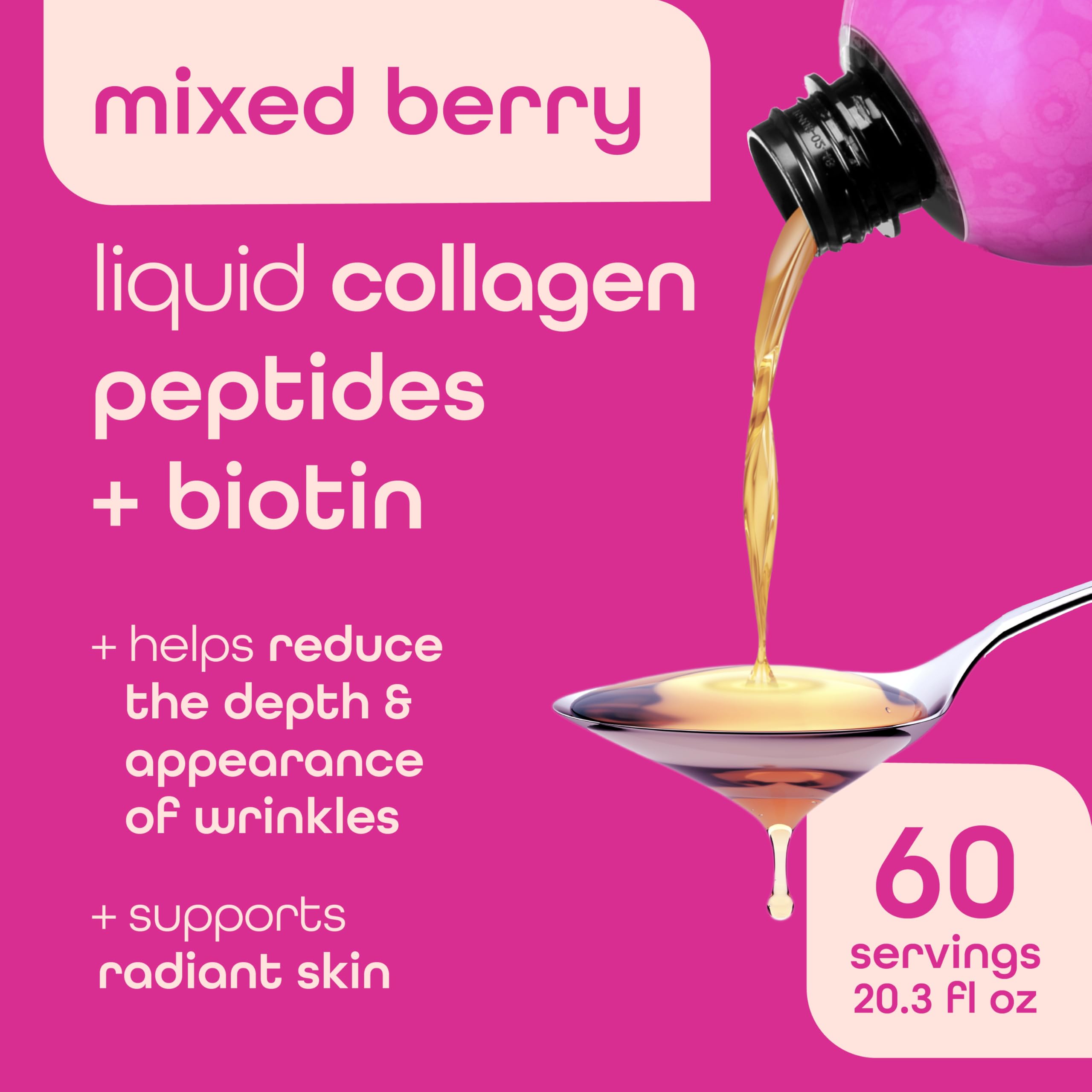 Side view of Zena Nutrition liquid collagen bottle