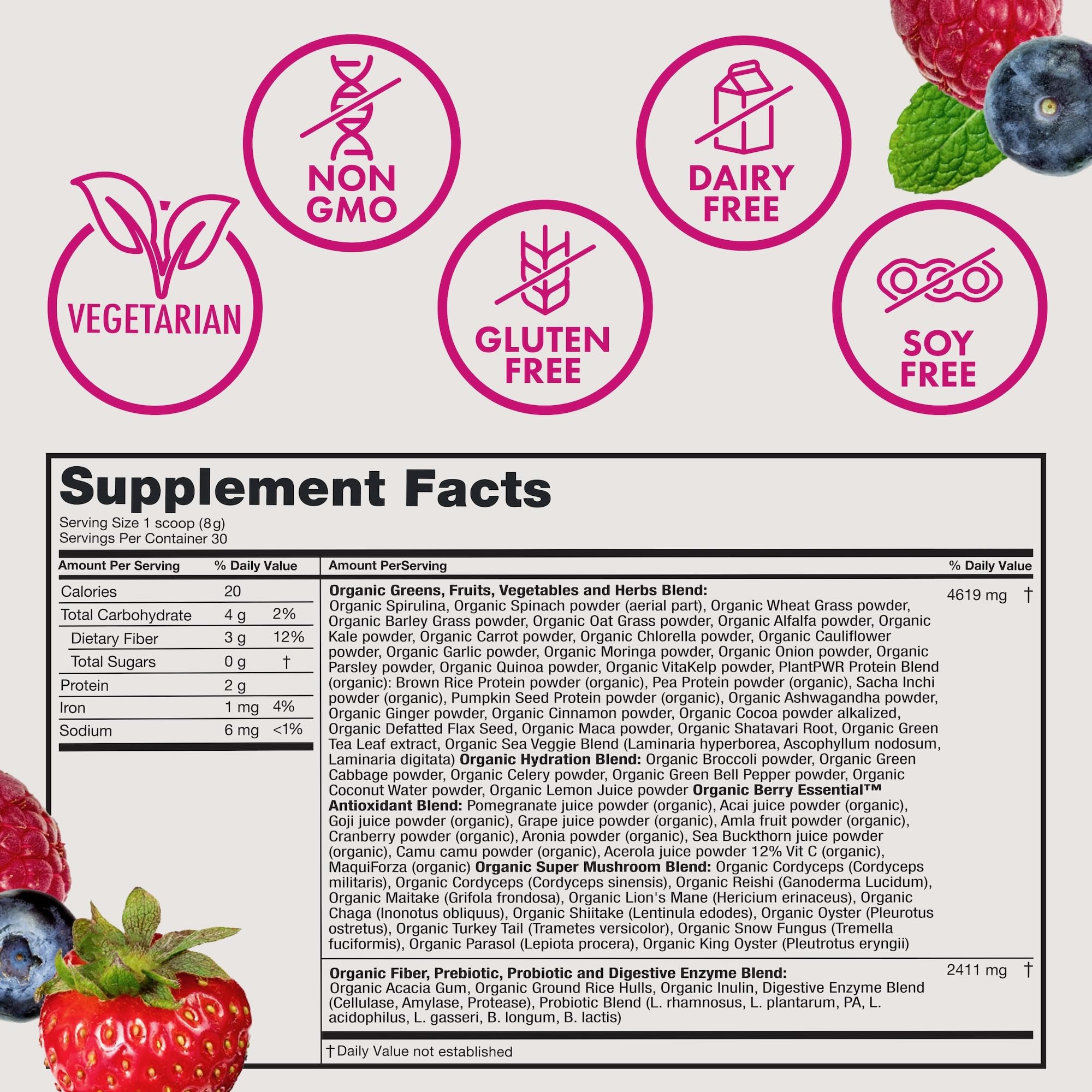 Zero sugar and organic ingredients badge