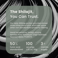 Illustration showing 50% fulvic acid content in Shilajit
