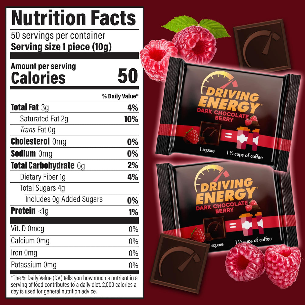 ZenEvo Driving Energy Bite highlights 150 mg caffeine for quick focus.