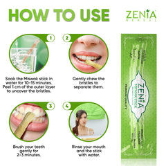 Pack of 12 Zenia Miswak sticks on white background