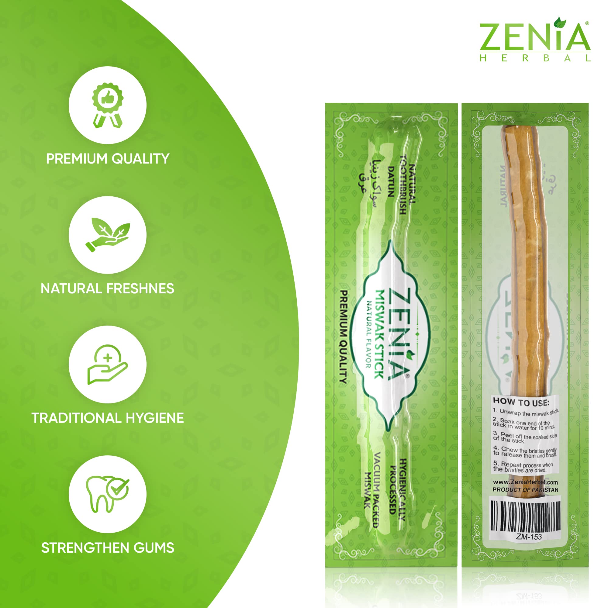 Traditional plastic-free Miswak oral care