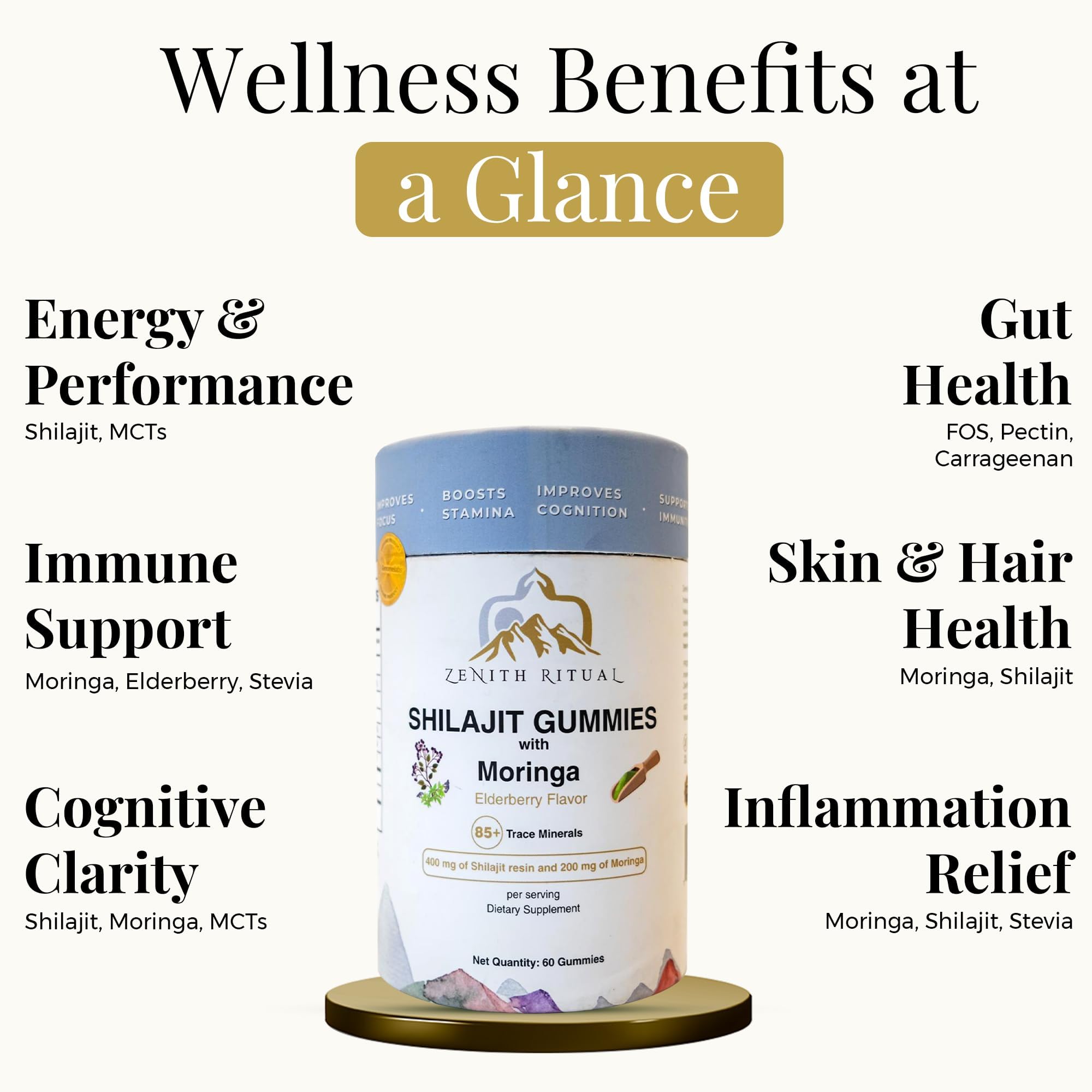 Package of Zenith Ritual Shilajit Moringa Gummies
