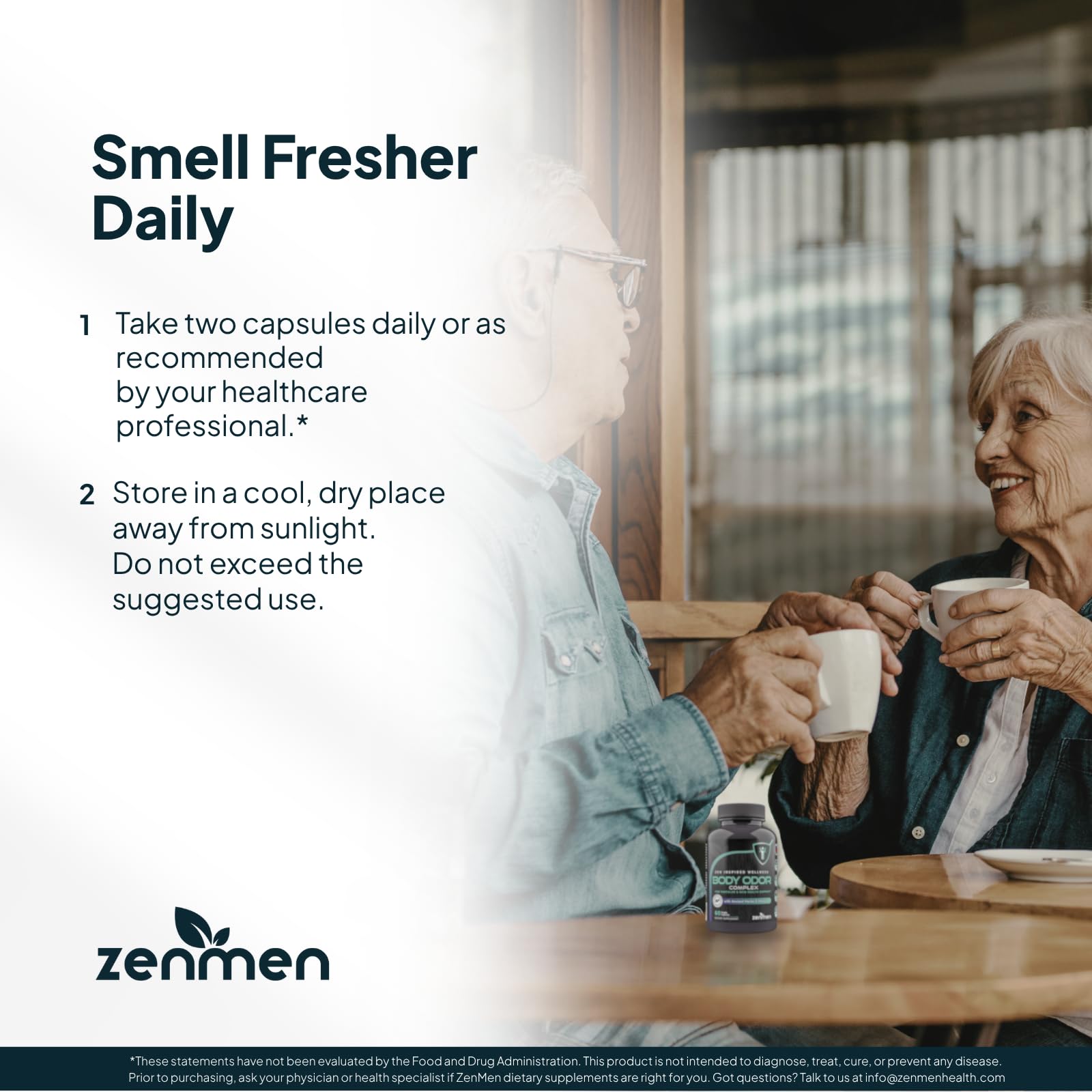 User taking two Zenmen capsules with water