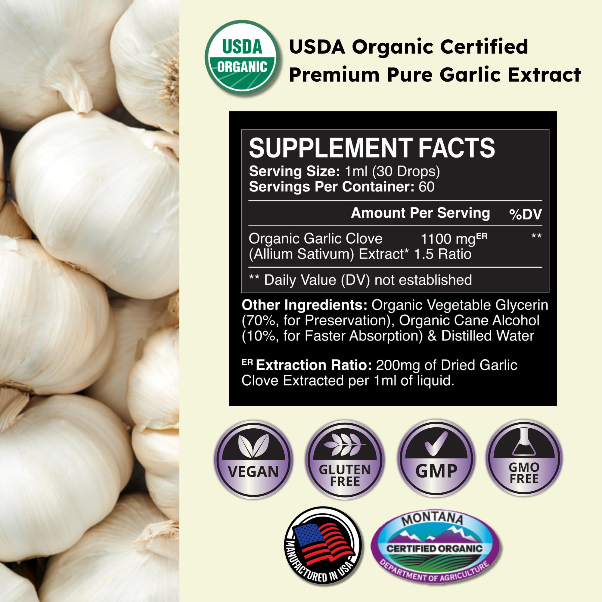 Dropper dispensing garlic tincture