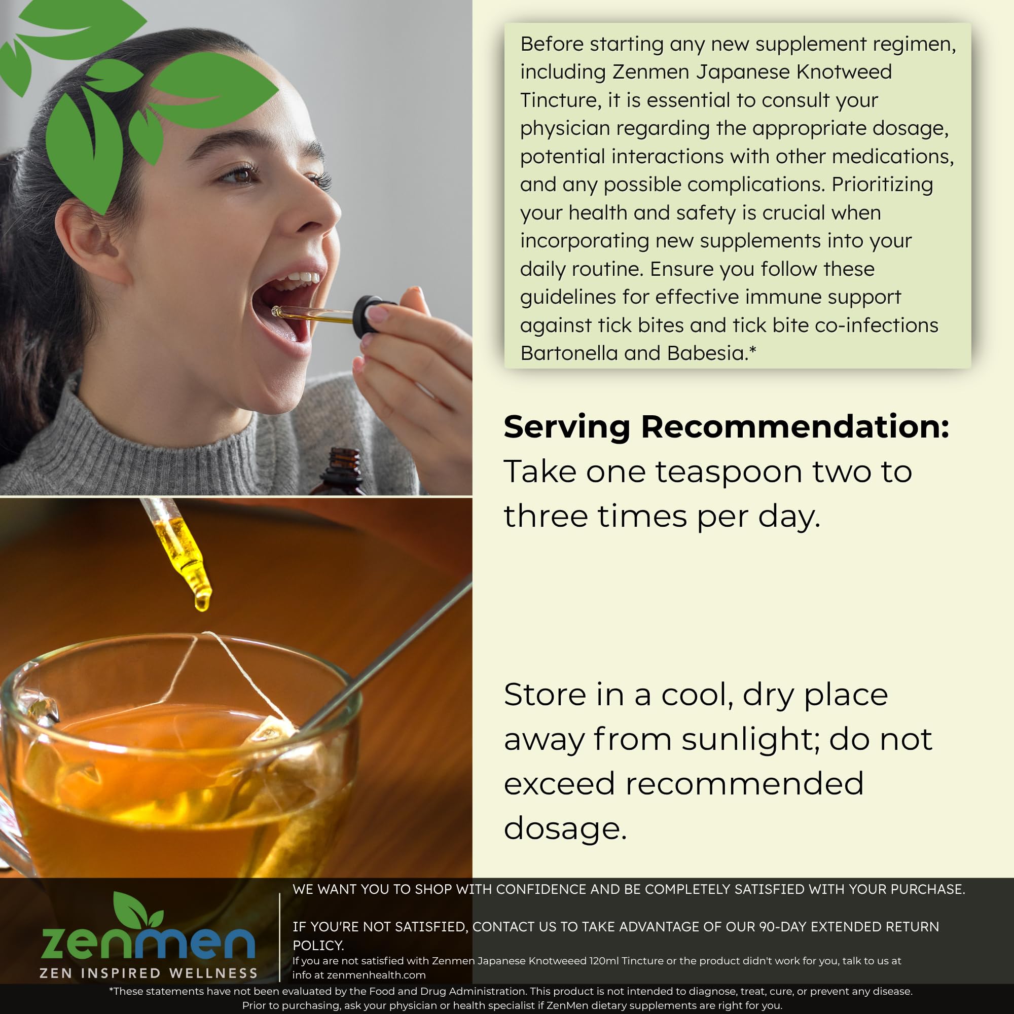 Organic USDA certified Zenmen Knotweed tincture label