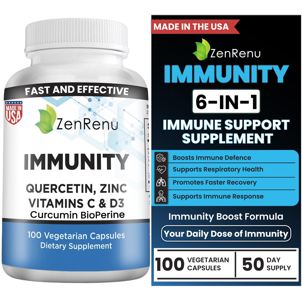 Front view of ZenRenu Immunity Quercetin 700mg bottle