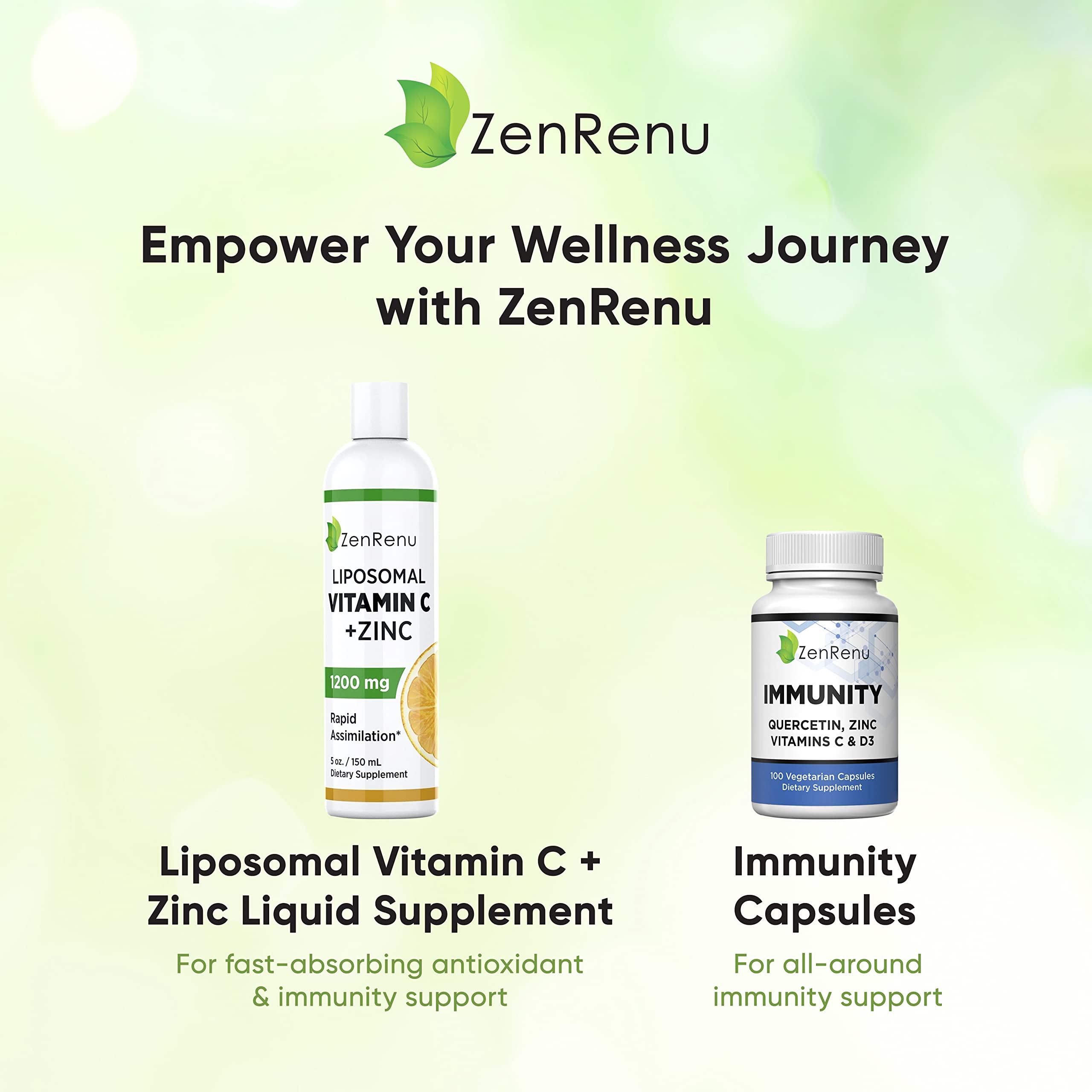 Citrus-flavored ZenRenu liposomal vitamin C and zinc liquid