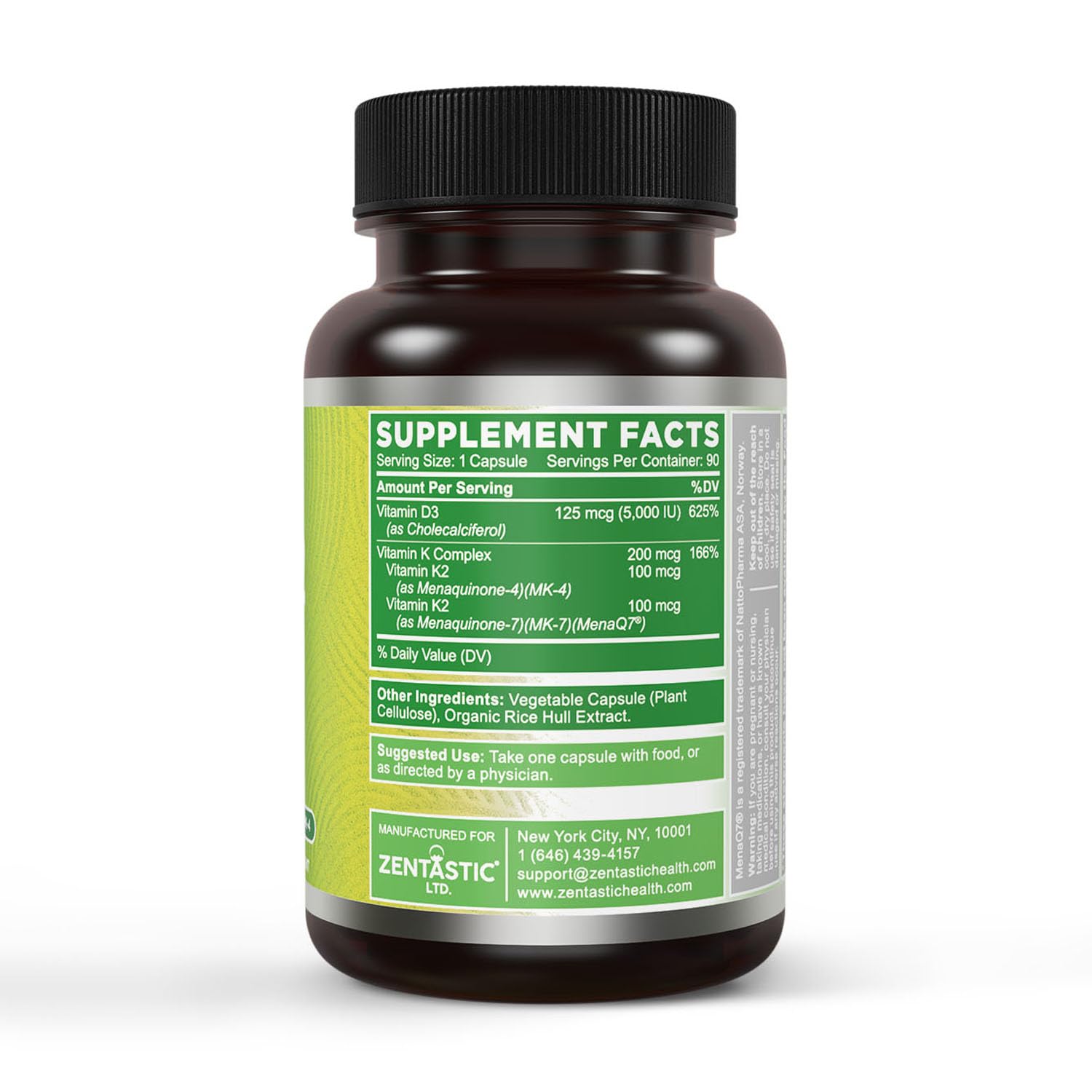 Zentastic D3 K2 capsules close-up