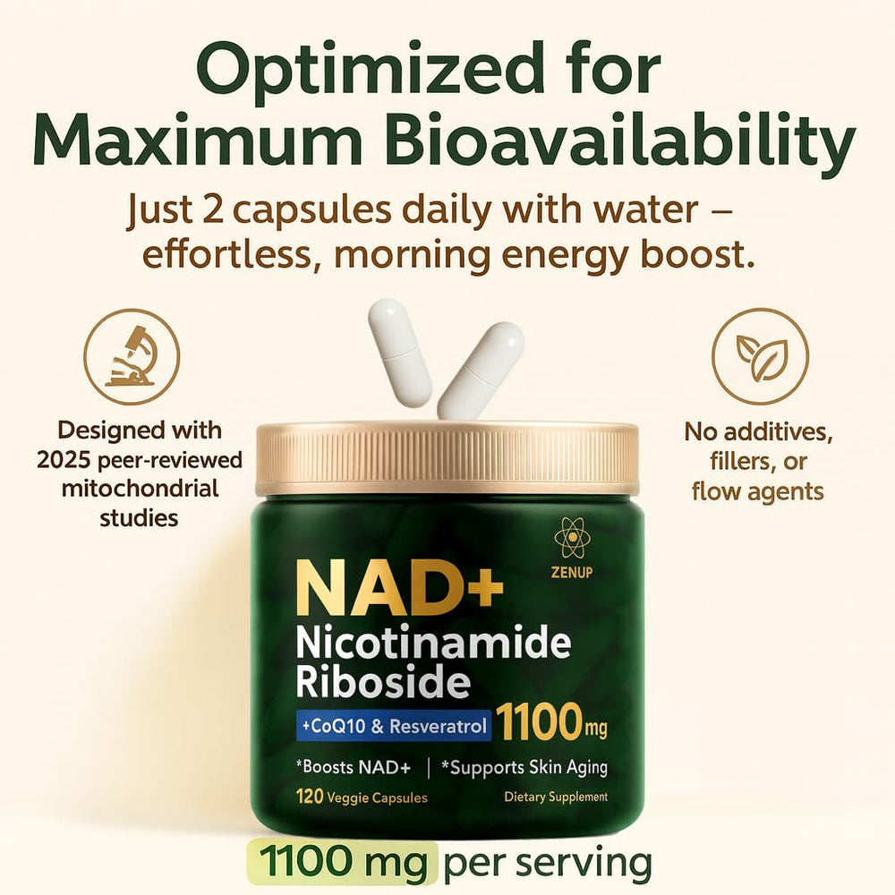 NAD+ precursor and antioxidants icons for ZenUP