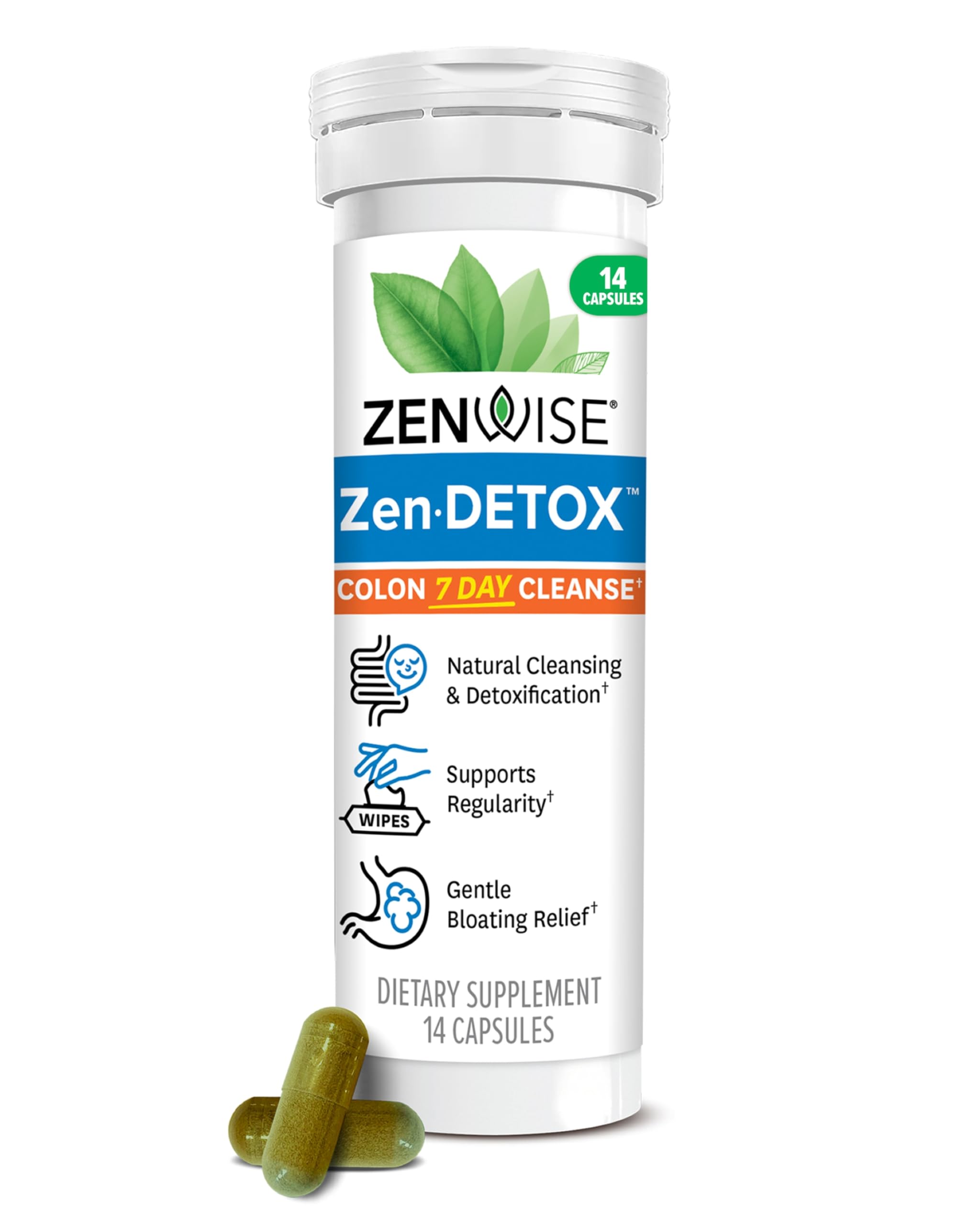 Zenwise 7-Day Colon Detox bottle and 14-count capsules