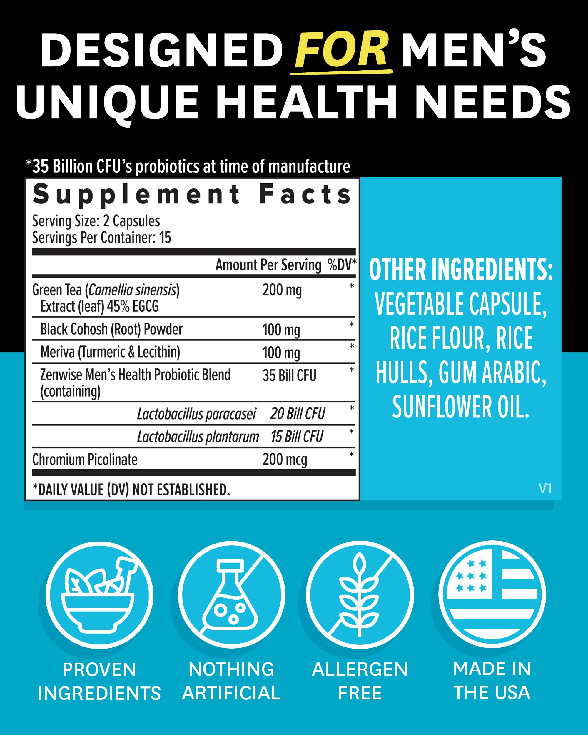 Chromium Picolinate for metabolism support in Zenwise Probiotic