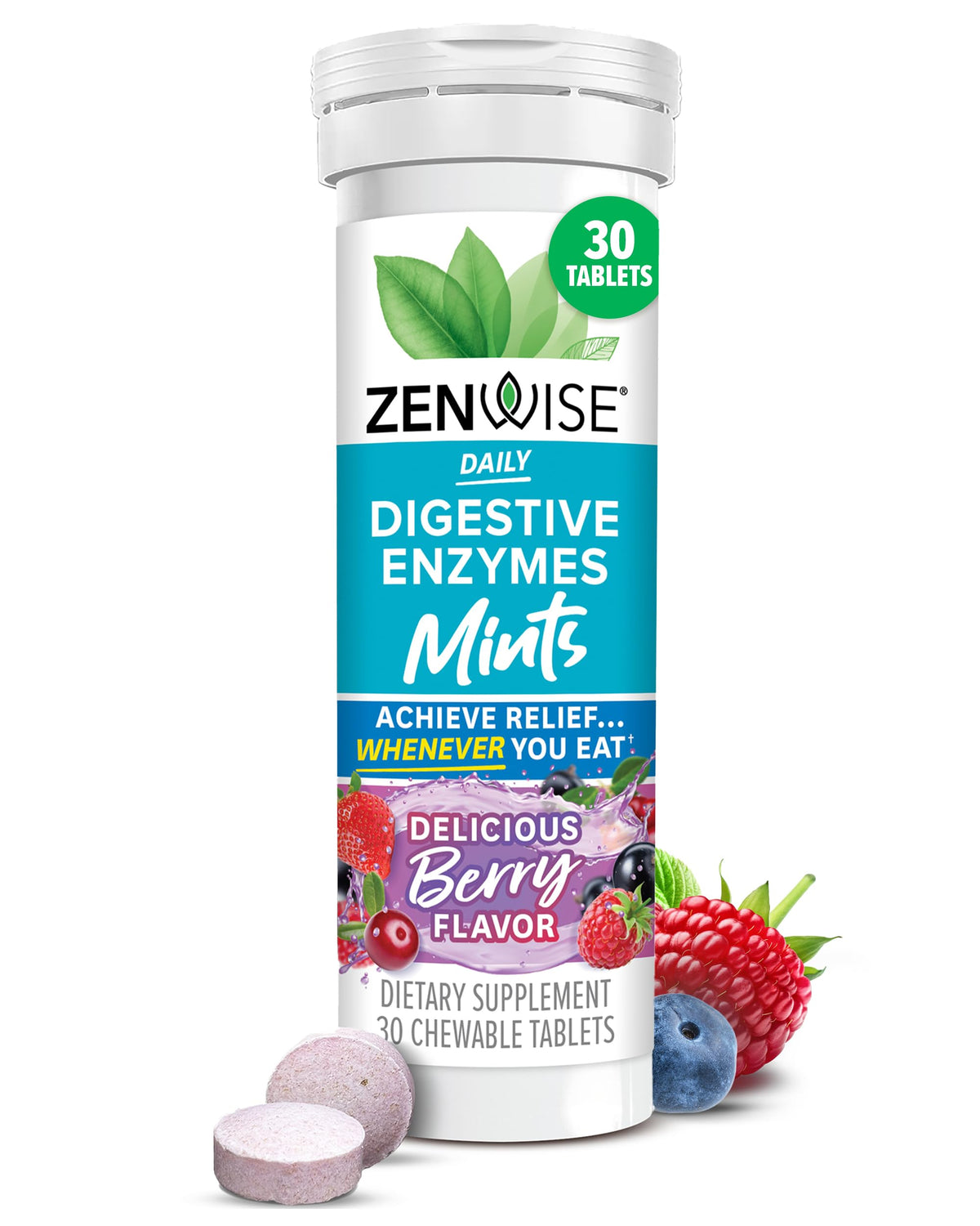 Zenwise Digestive Enzyme Mints Berry Flavor bottle front