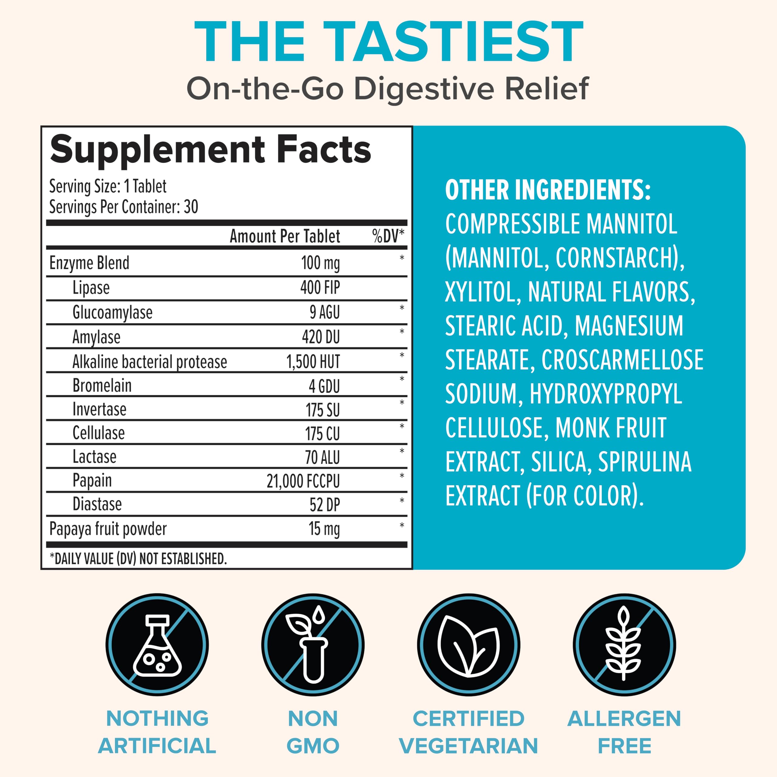 Close-up illustrating the digestive enzyme blend components