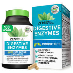 Zenwise Digestive Enzymes bottle with probiotic capsules