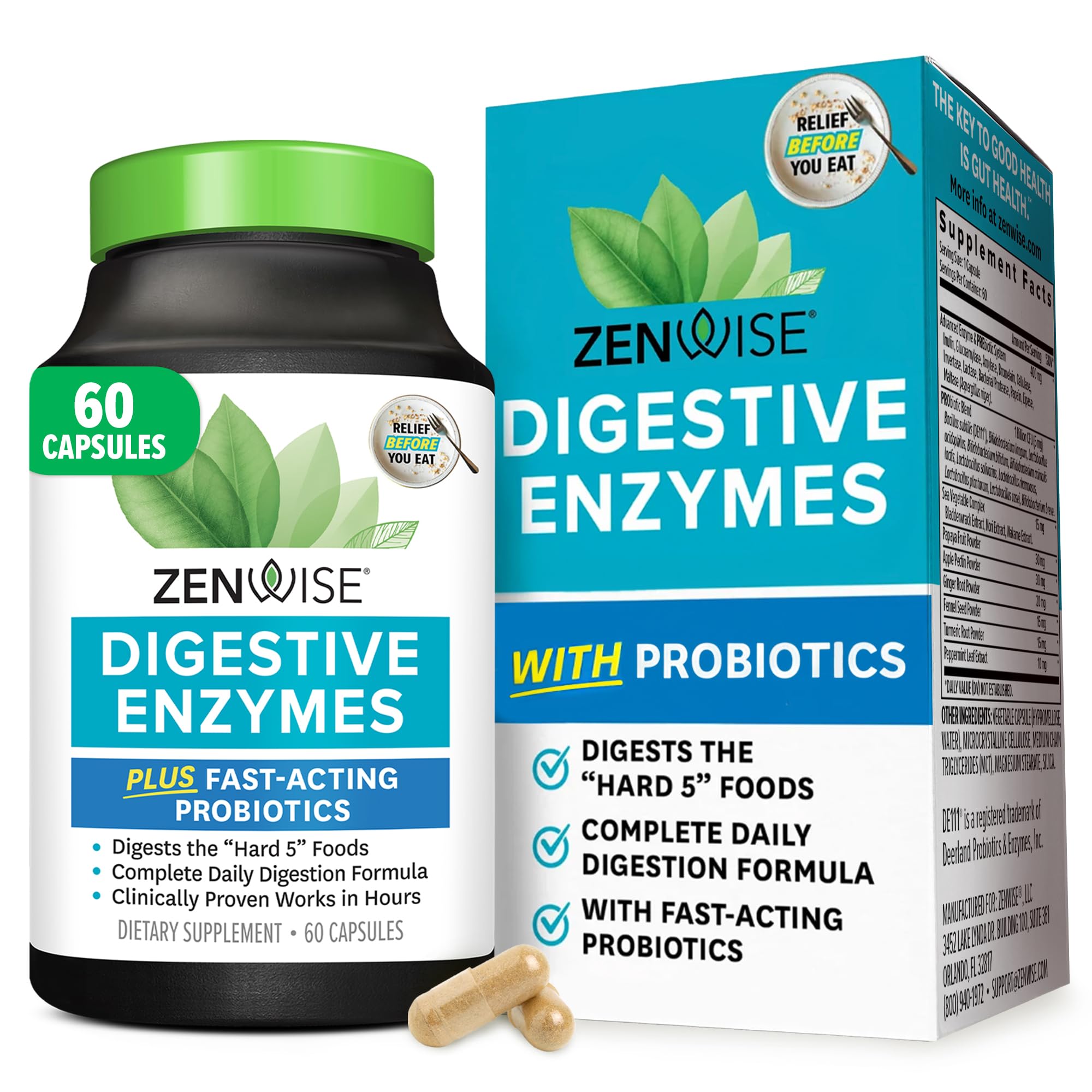 Bottle of Zenwise Digestive Enzymes supplement