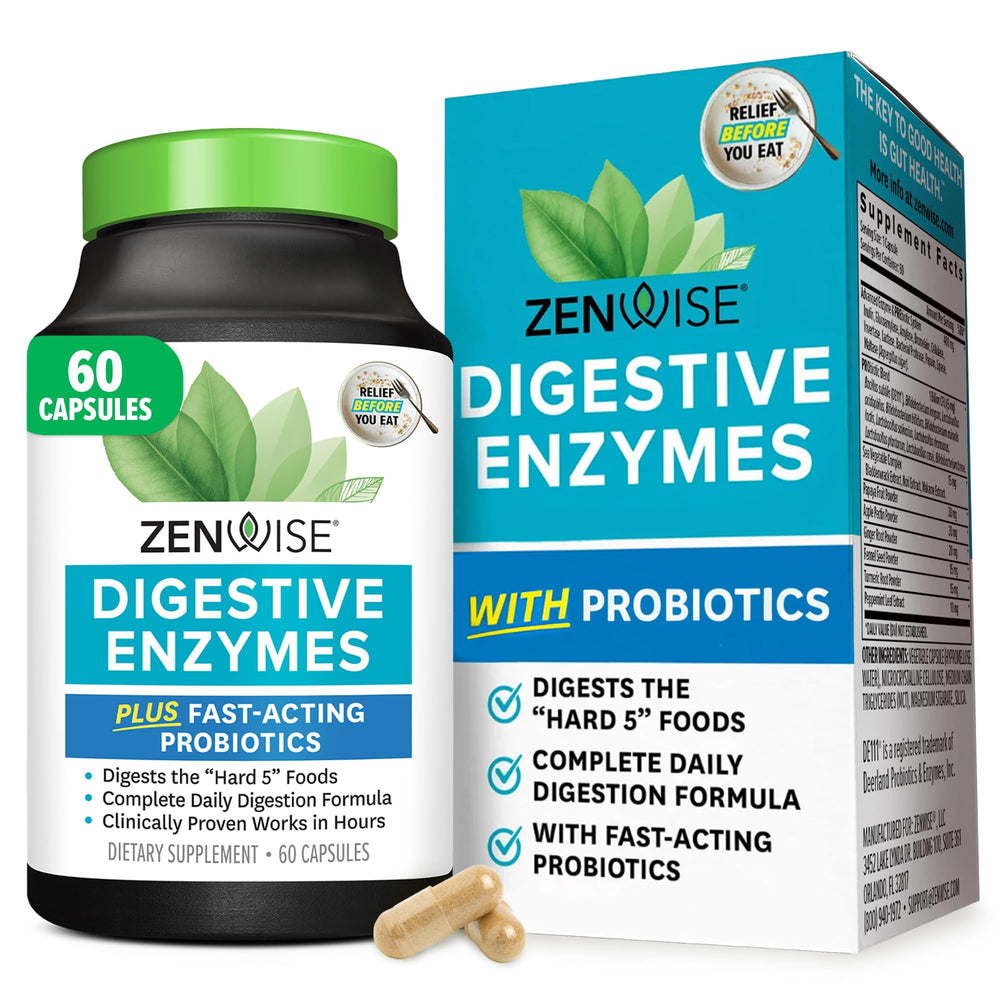 Bottle of Zenwise Digestive Enzymes supplement