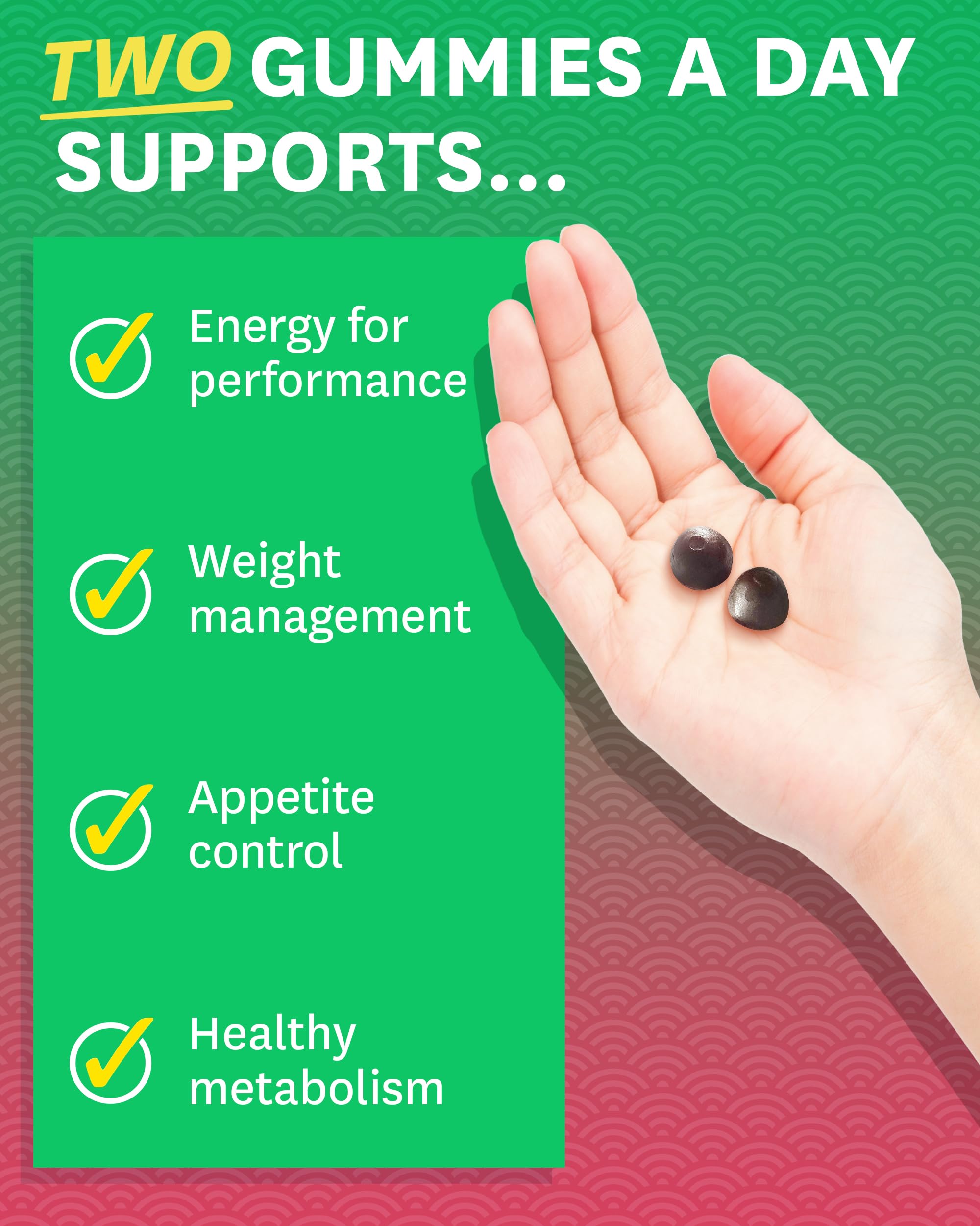 Gummies featuring Garcinia Cambogia, Raspberry Ketones, and Green Coffee Bean