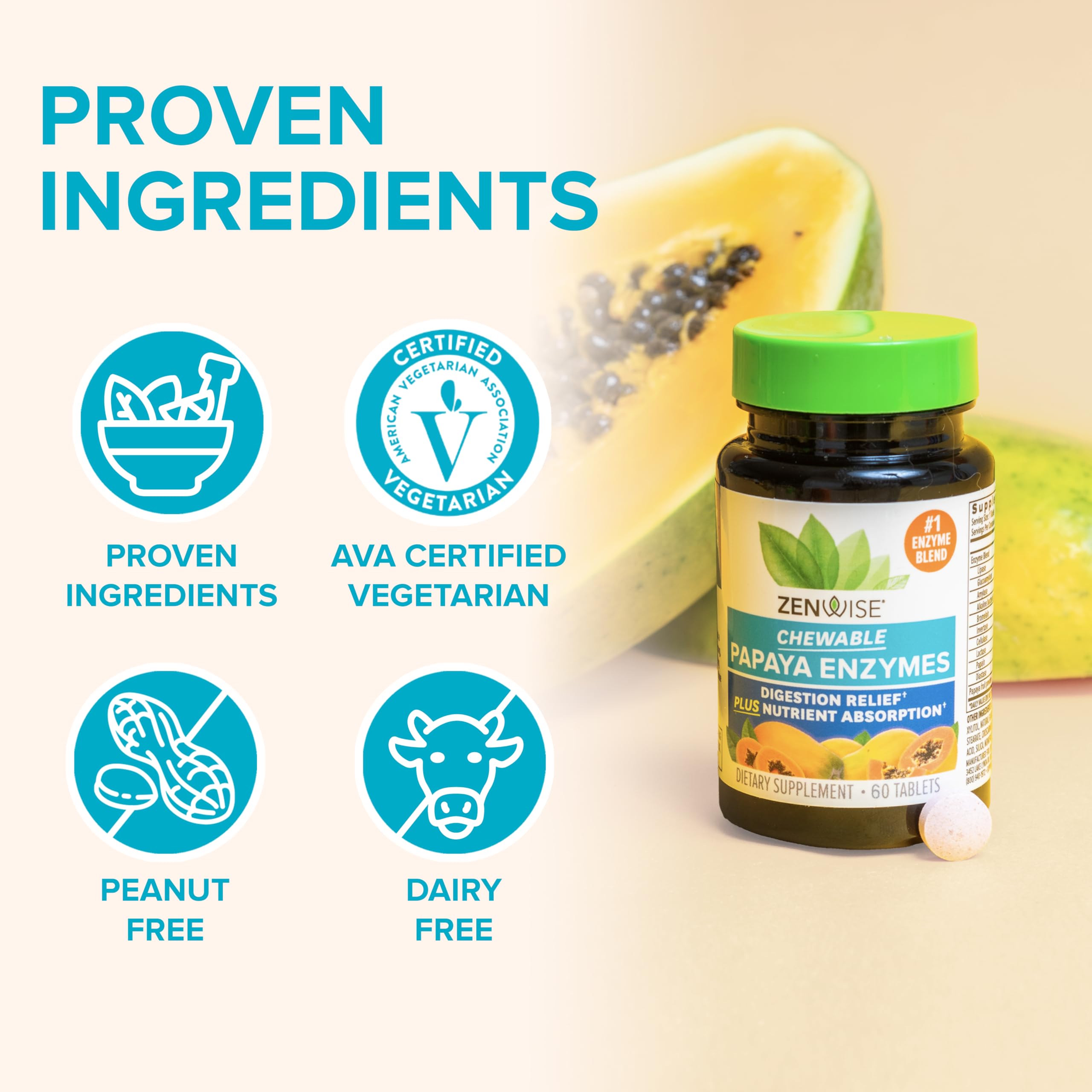 Package of Zenwise Health Chewable Papaya Enzymes