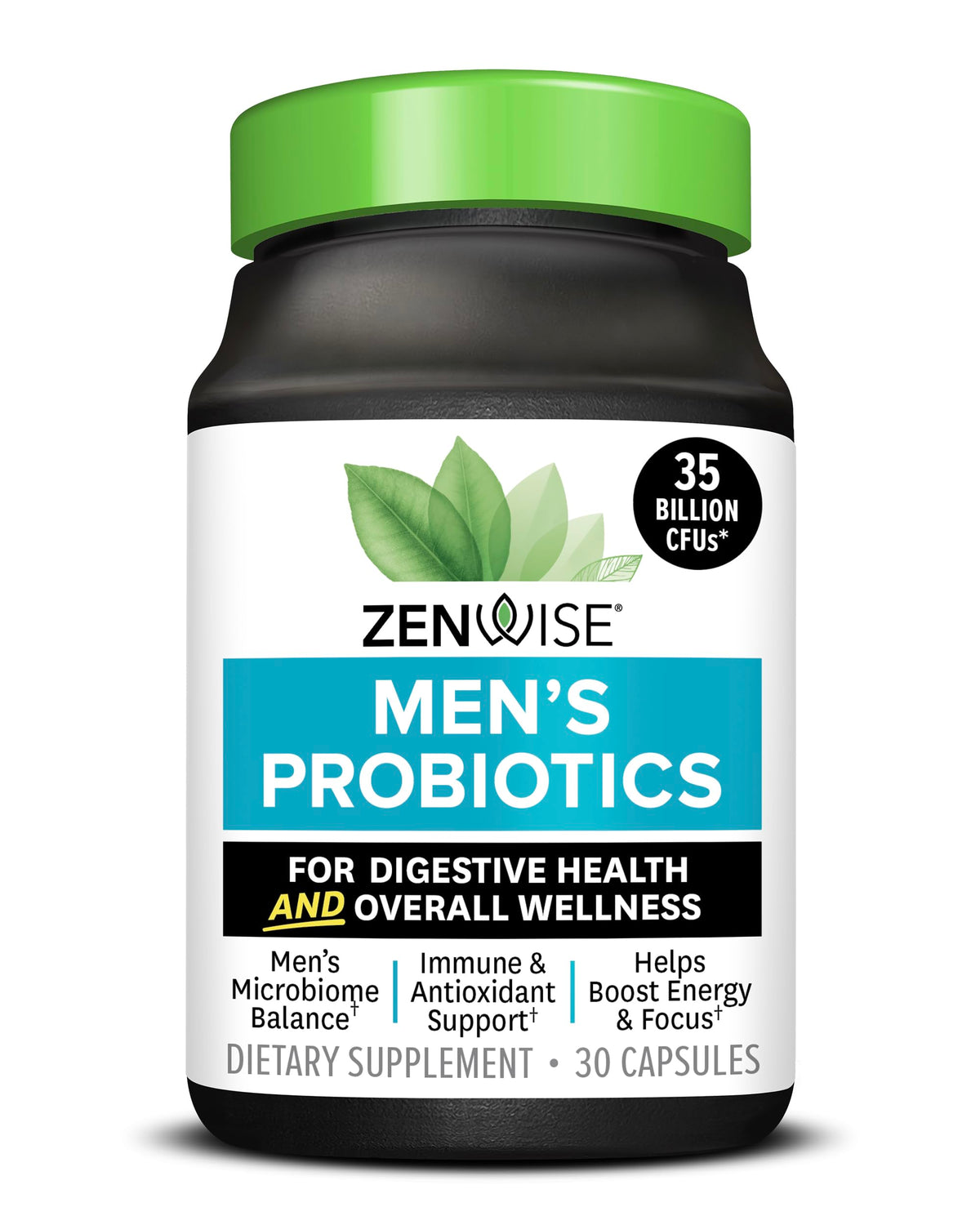 Zenwise Men’s Probiotic bottle with 35 Billion CFUs