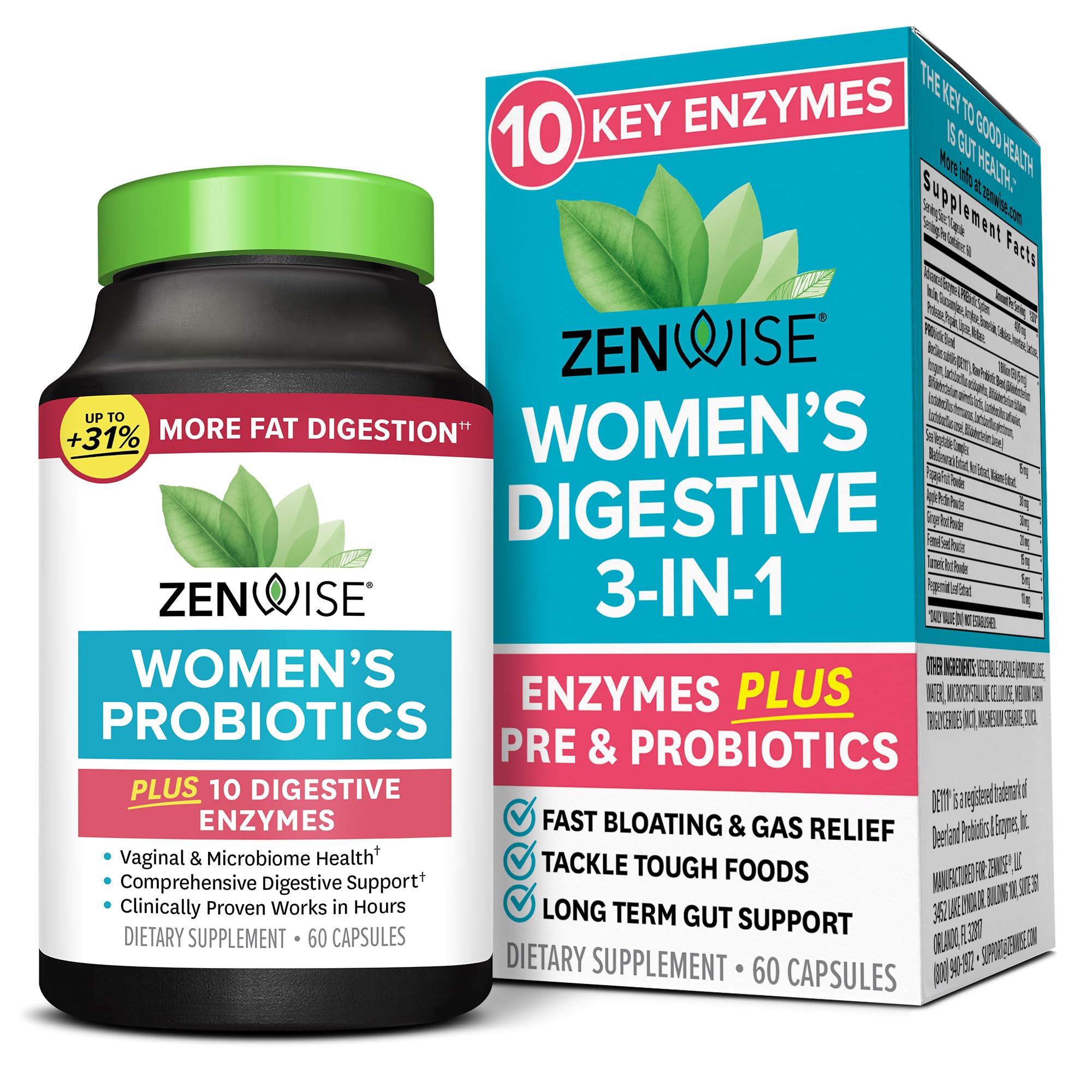 Zenwise Health 3-in-1 Women’s Probiotic bottle and packaging