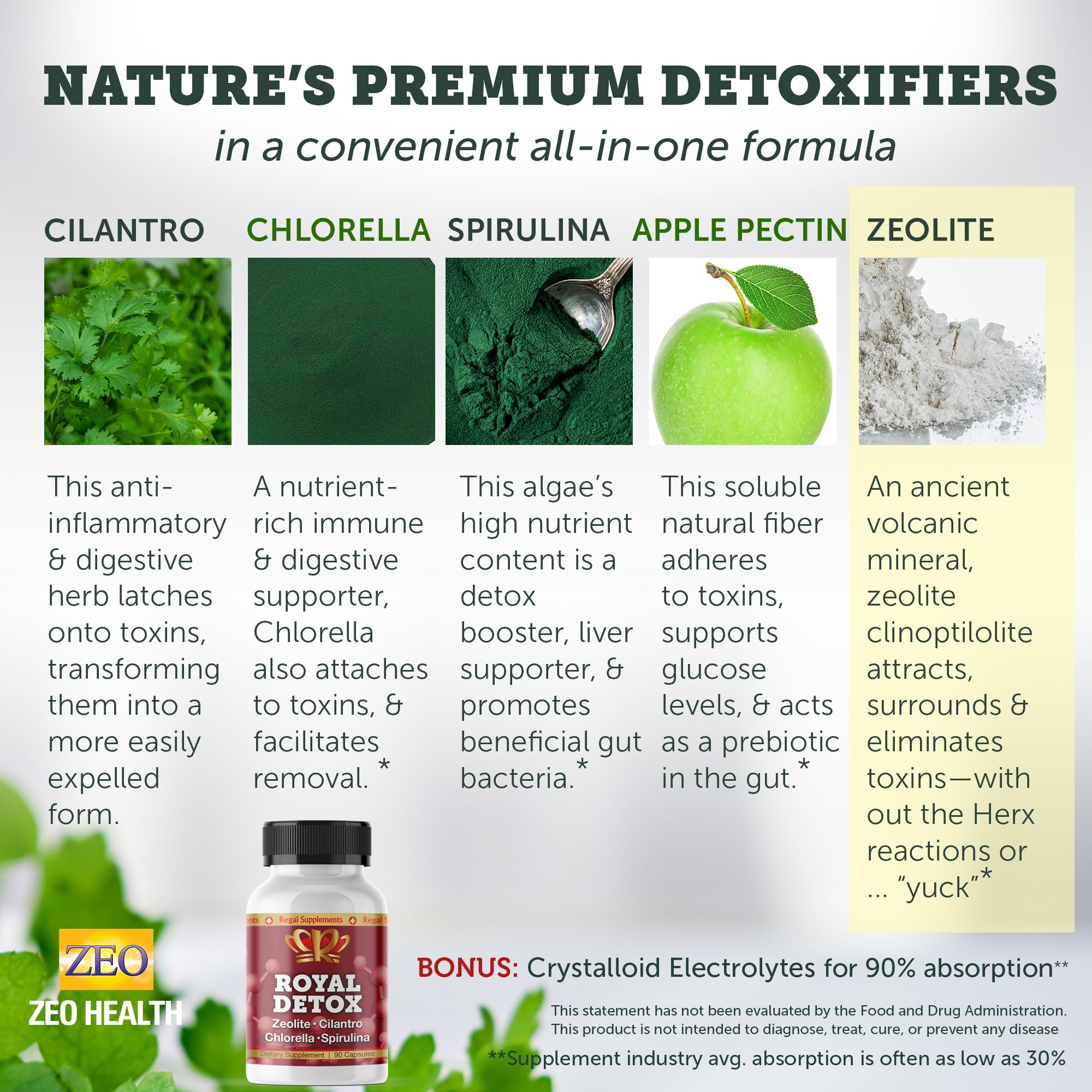Zeo Health Royal Detox clinoptilolite mineral close-up for gentle cleansing.