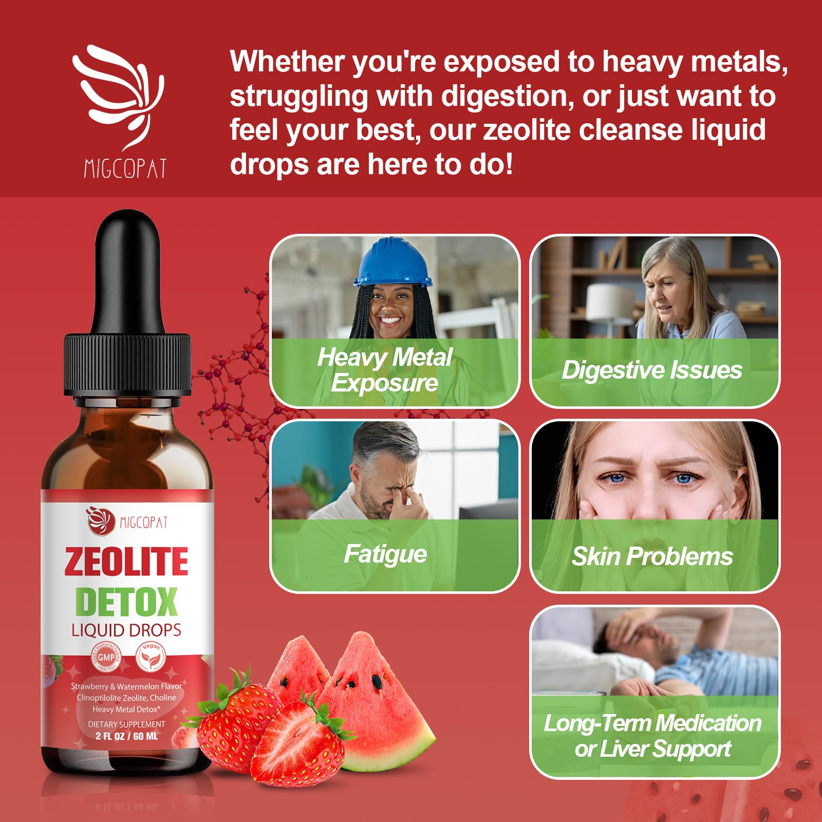 Zeolite Detox Drops in a glass of water