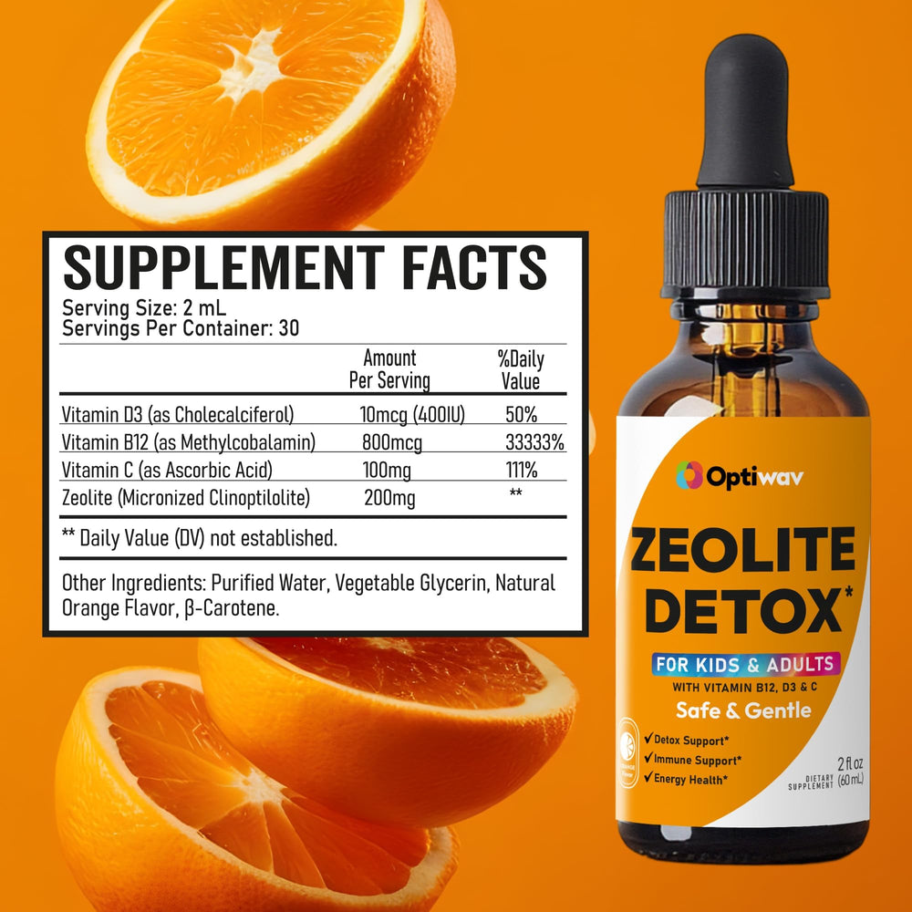 Product scene showing box and bottle with orange-tinted liquid