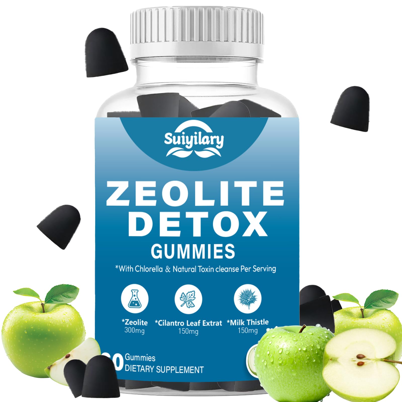 Zeolite Detox Gummies Apple Flavor 60-count front packaging