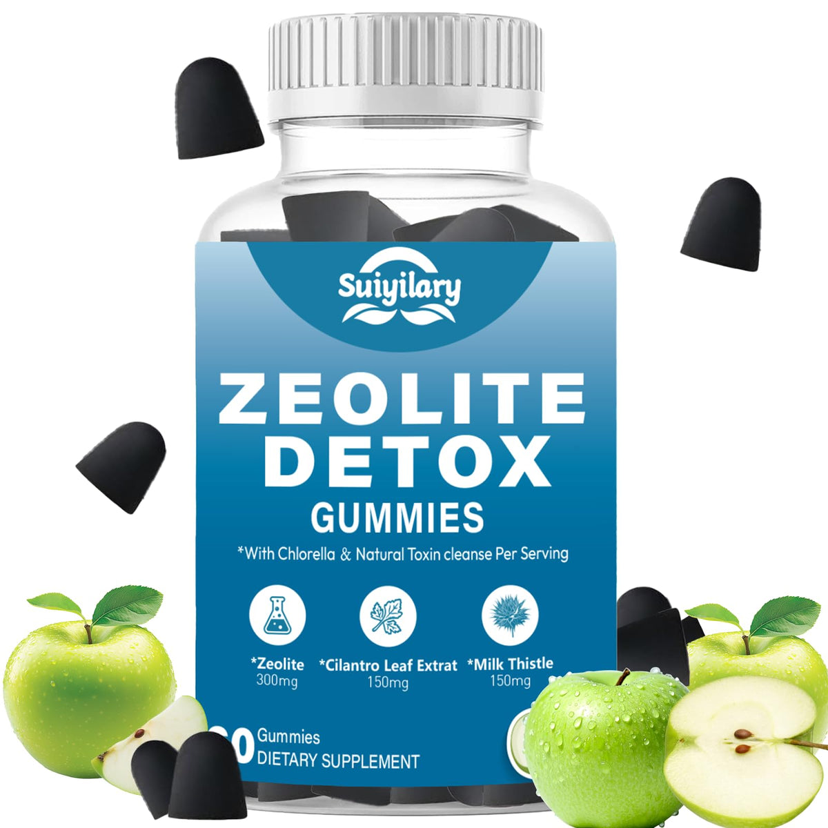 Zeolite Detox Gummies Apple Flavor 60-count front packaging