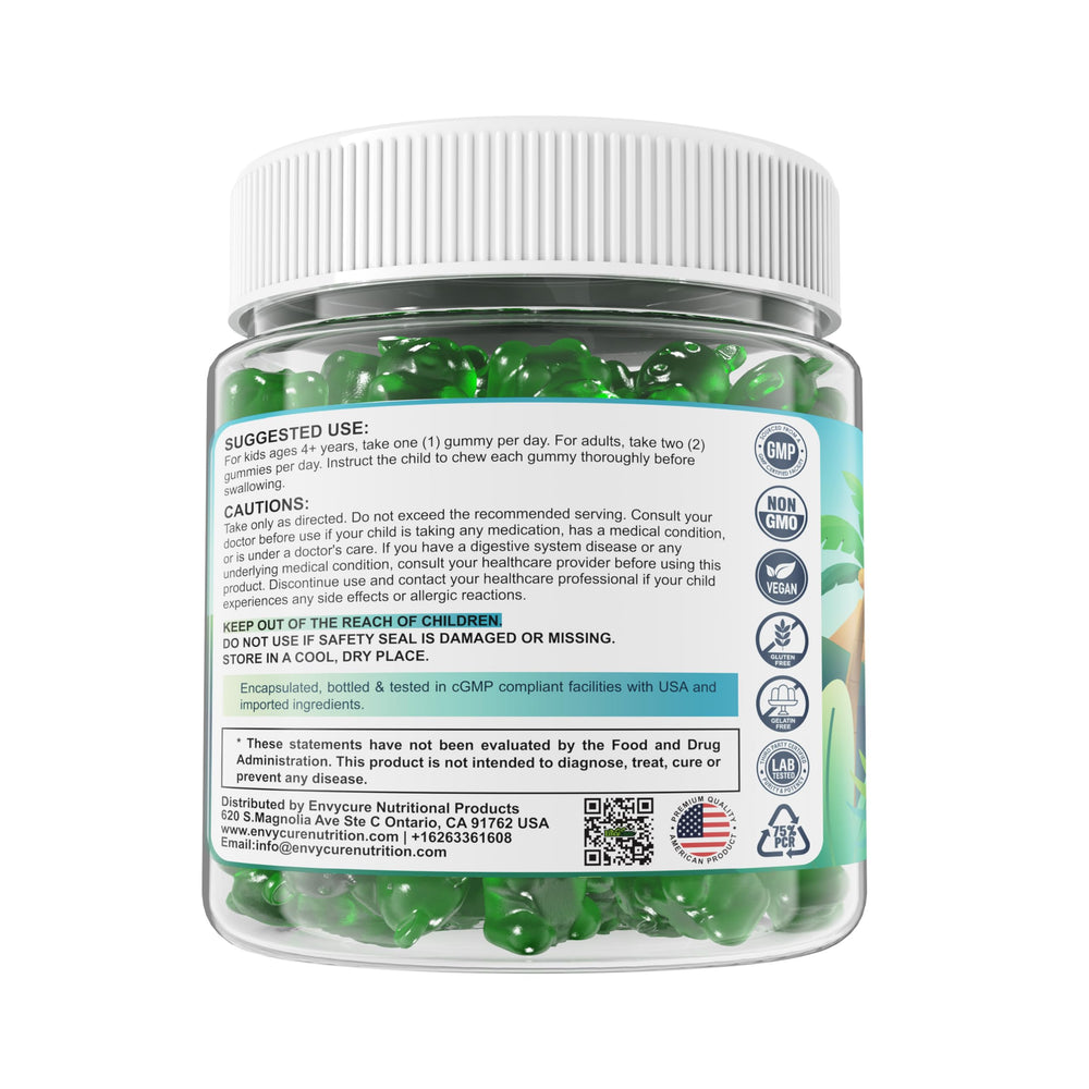 Kid-friendly gummies designed for ages 4+