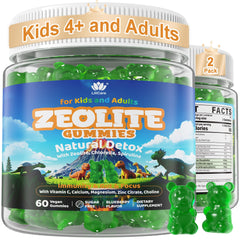 Zeolite Detox Gummies bottle packaging for kids and adults