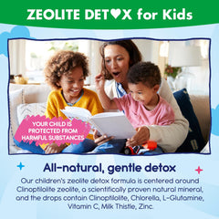 Front label of Zeolite Detox for Kids bottle