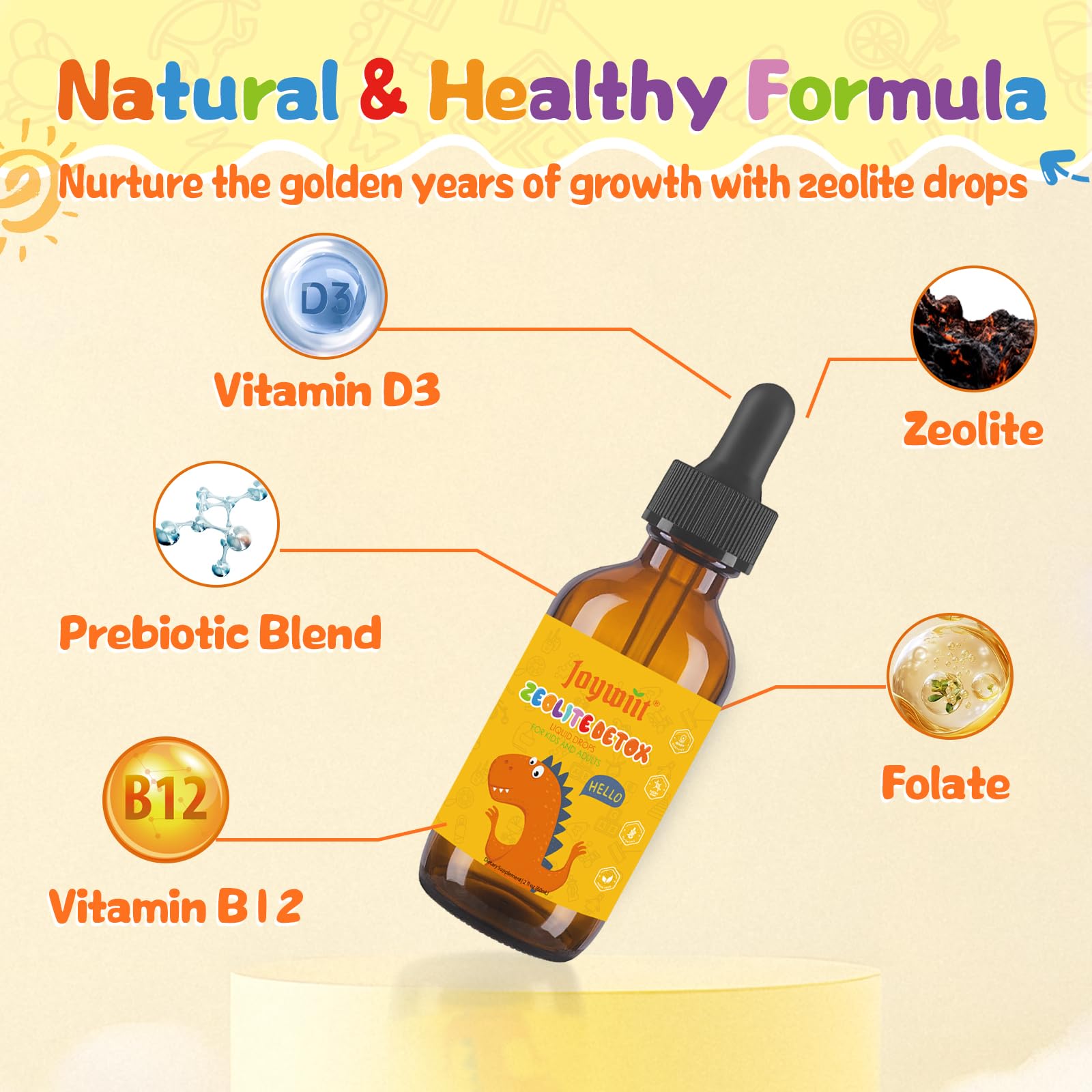 Clinoptilolite zeolite detox drops for children