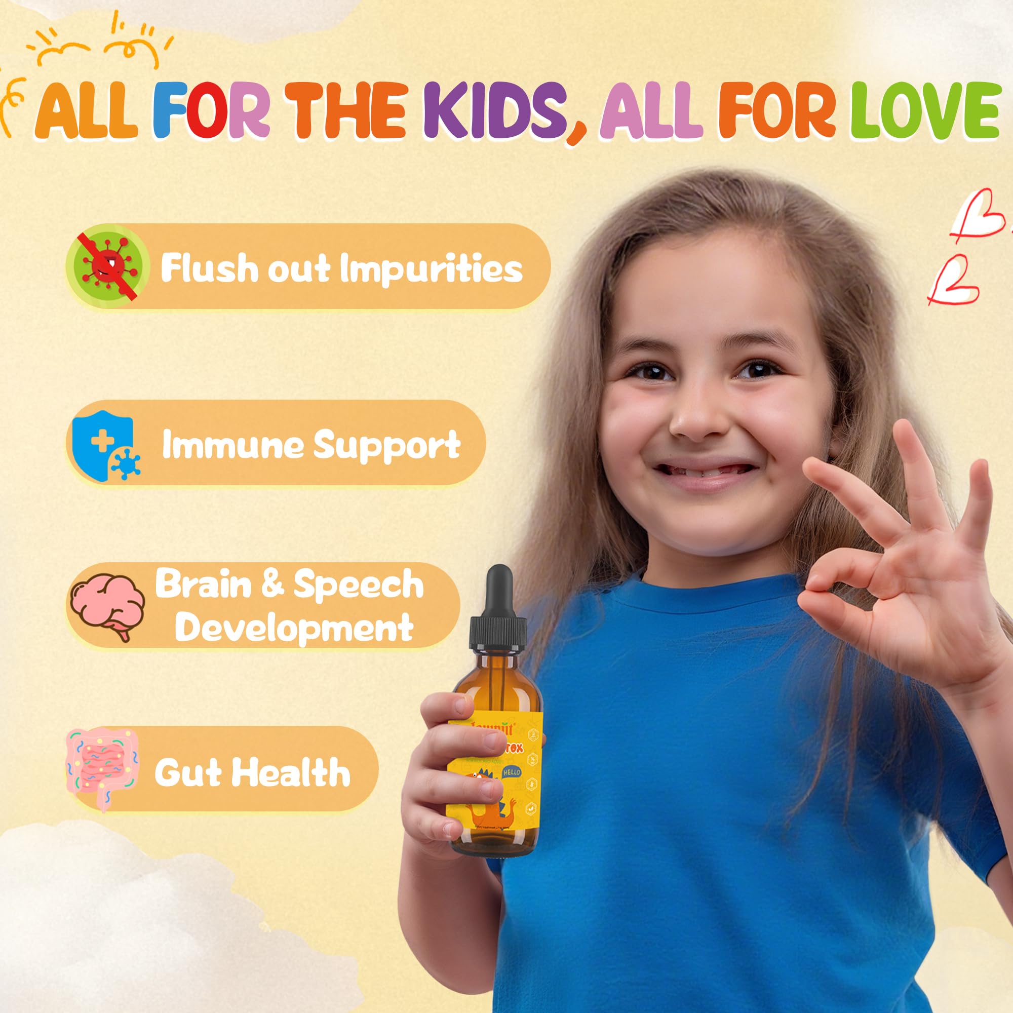 Prebiotics blend in kids detox drops
