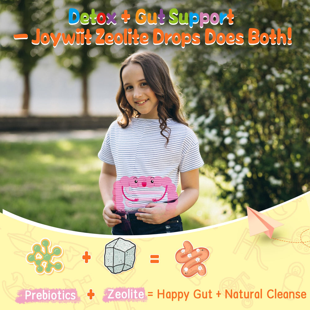 Dropper dispensing orange-flavored detox for kids