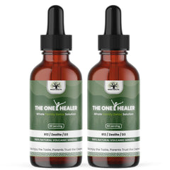 The One Healer Zeolite Detox Drops bottle displayed on a clean surface