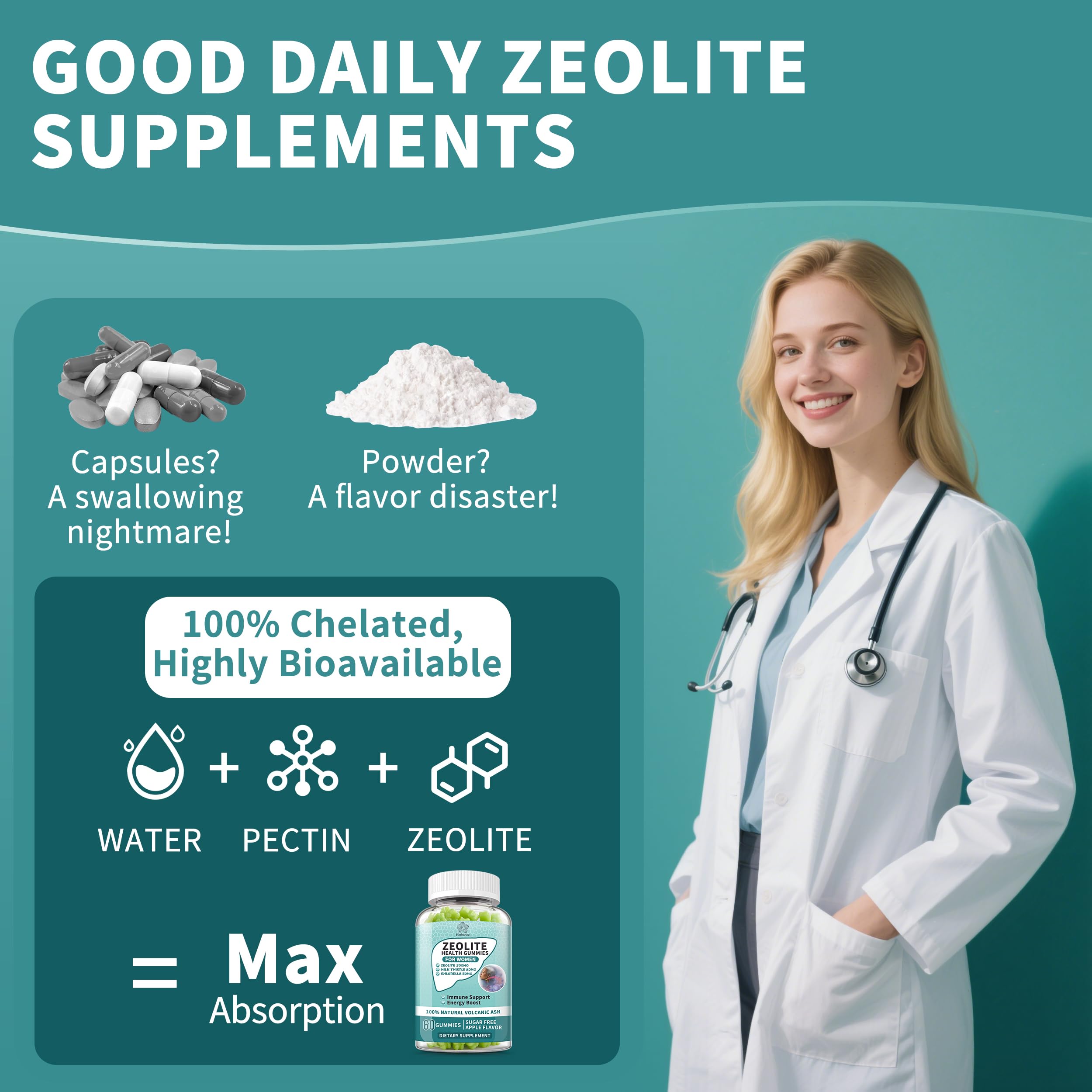 Energy boost from Zeolite Gummies for Women