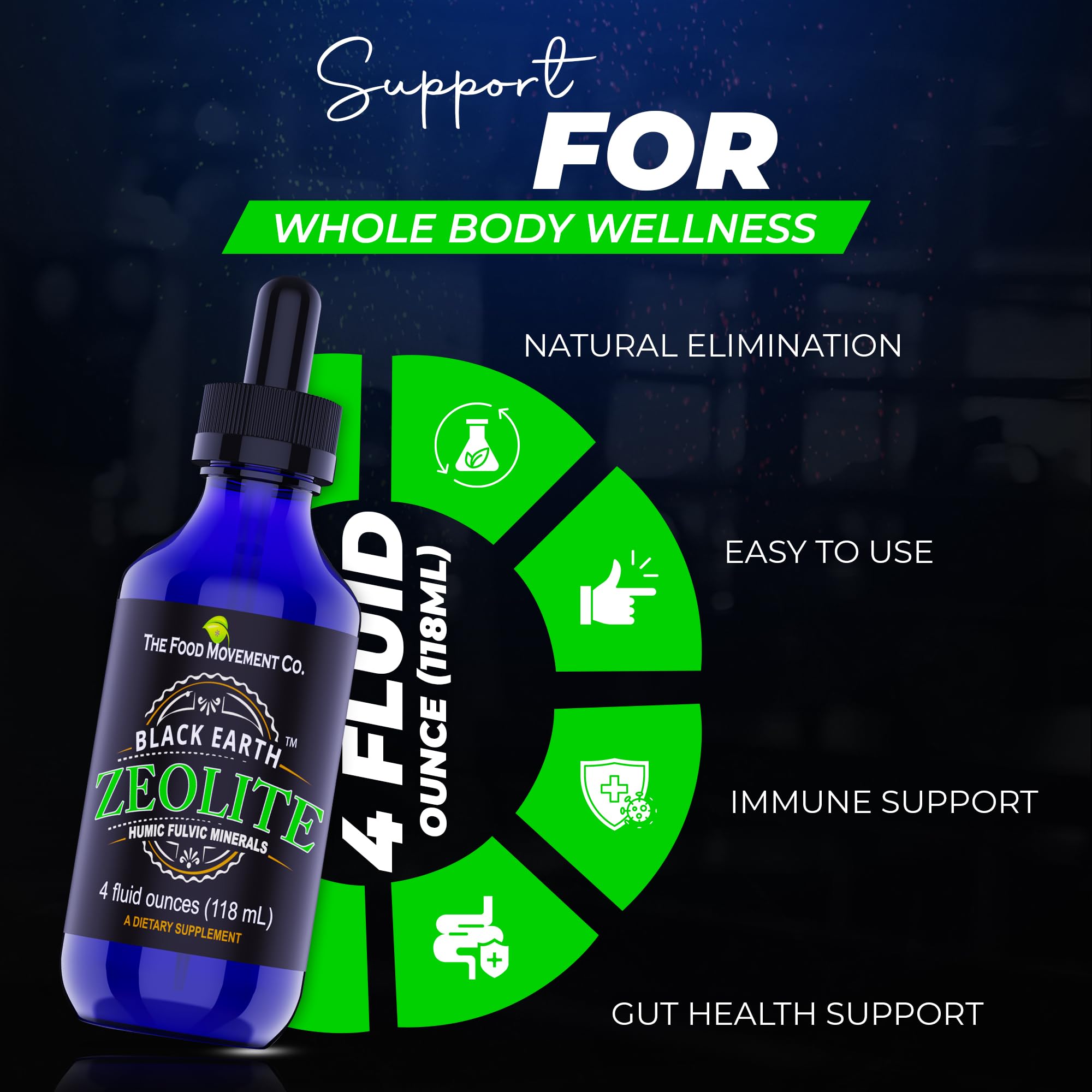 Immune support concept featuring zeolite supplement