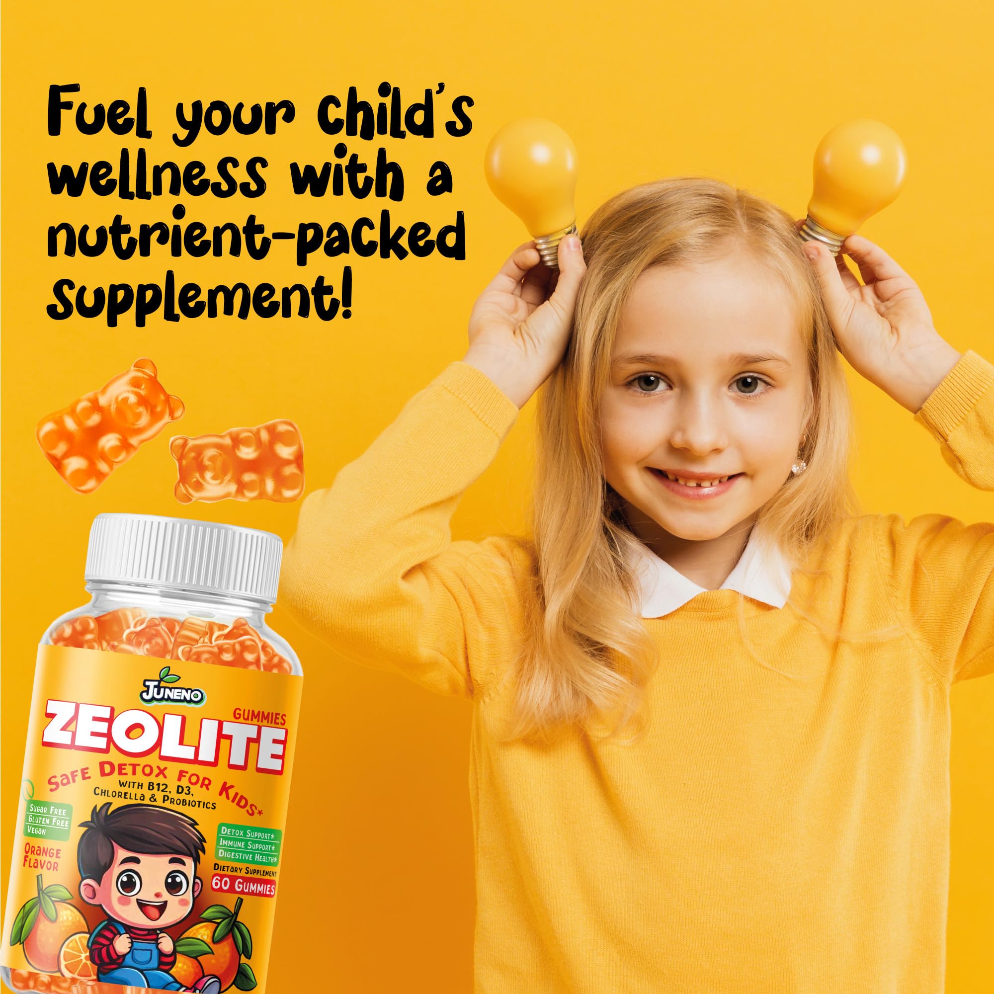 Non-GMO gluten-free vegan Zeolite Detox Gummies packaging