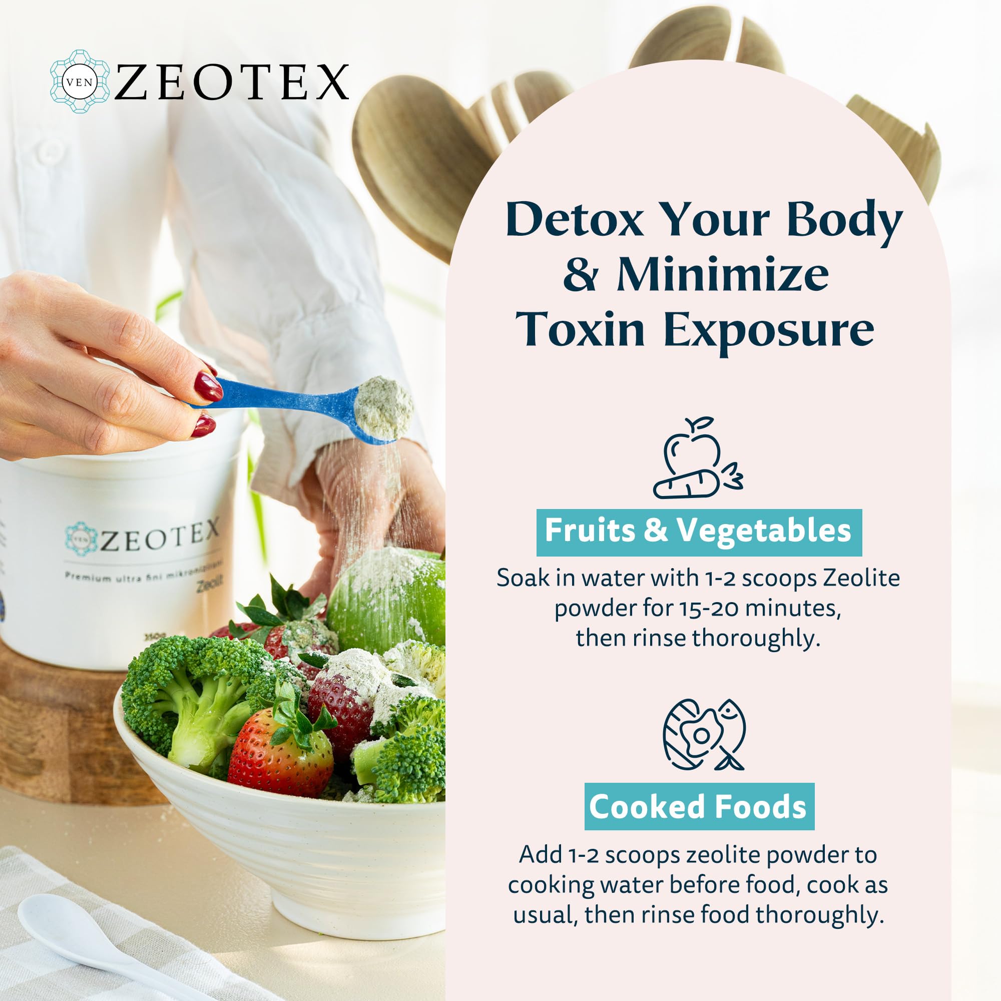 Label highlights Zeotex Zeolite Detox Powder's immune-support potential