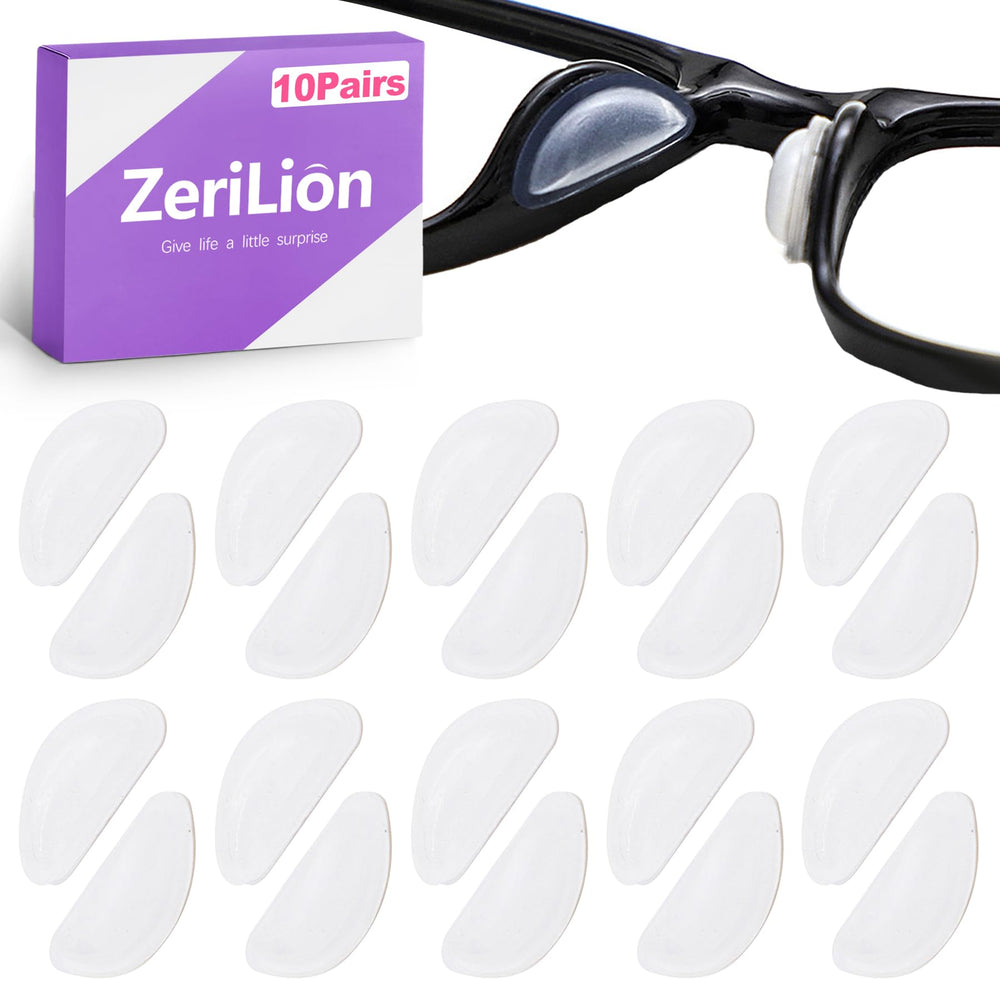 ZeriLion 10 pairs clear silicone eyeglass nose pads