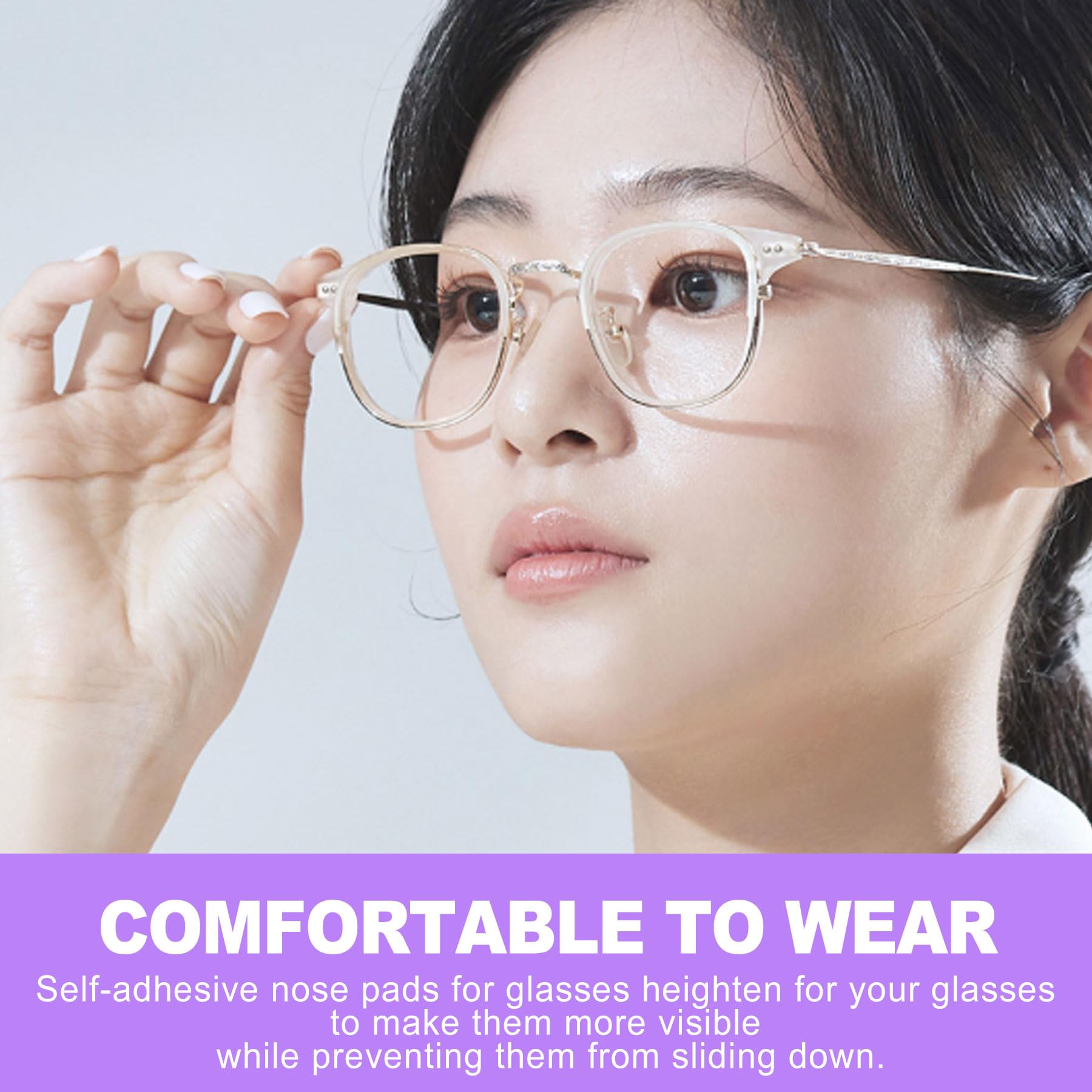 Nose pads provide height and reduce marks on the nose