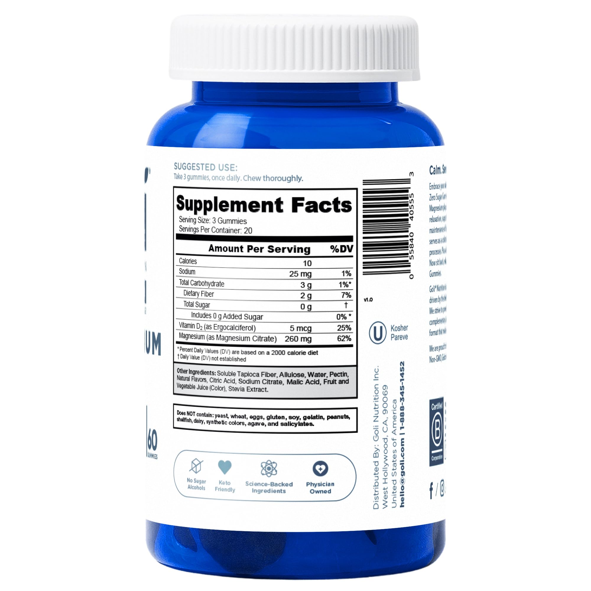 Close-up of Goli Magnesium Gummies gummies